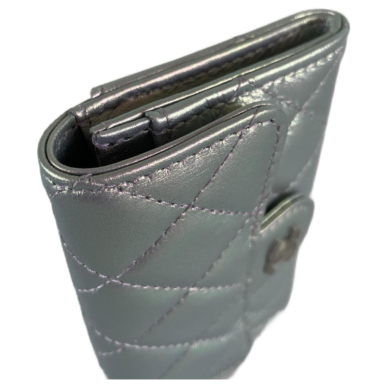 Chanel classic cardholder wallet single flap metallic iridescent  portefeuille