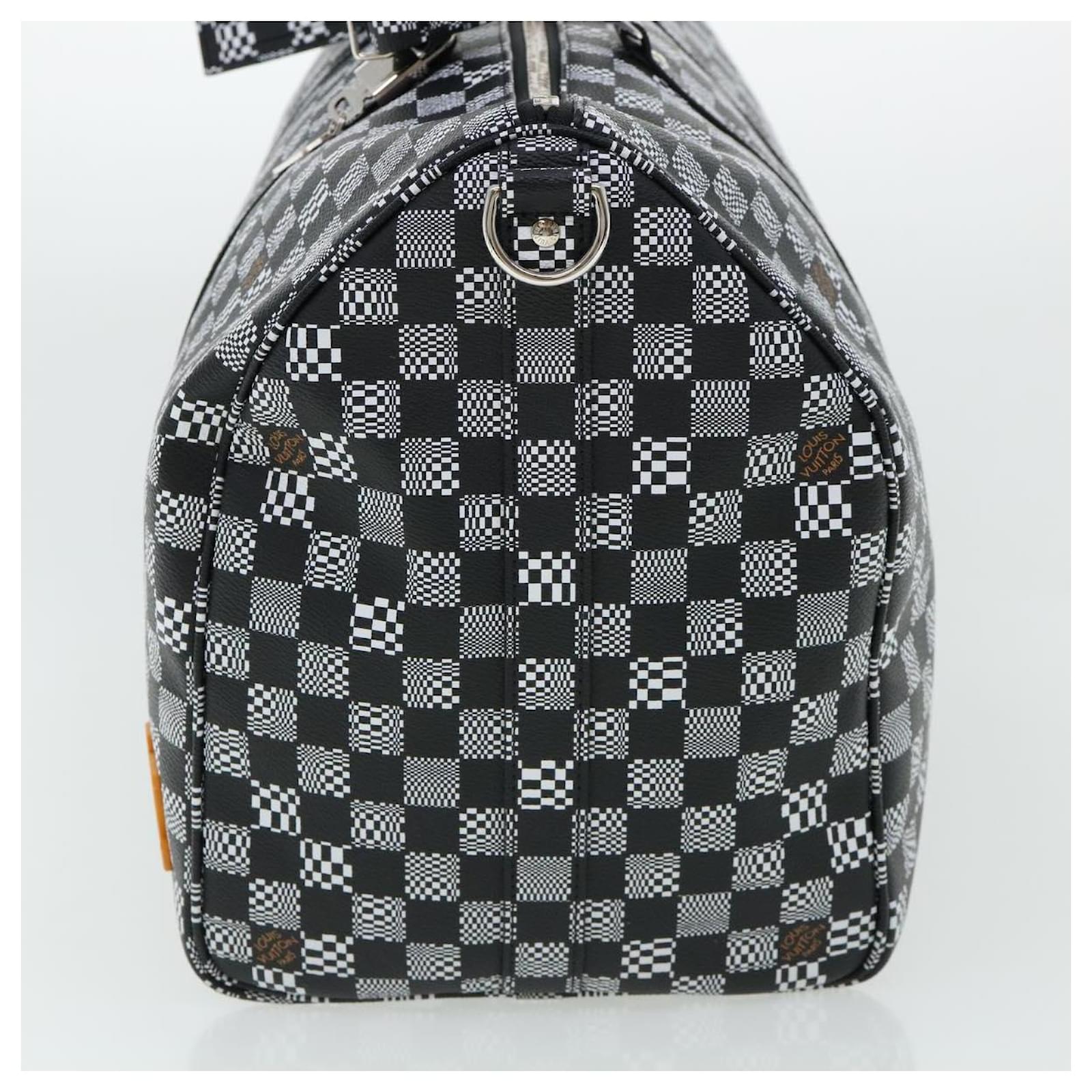 Louis Vuitton Black Damier Distorted Leather Keepall Bandouliere