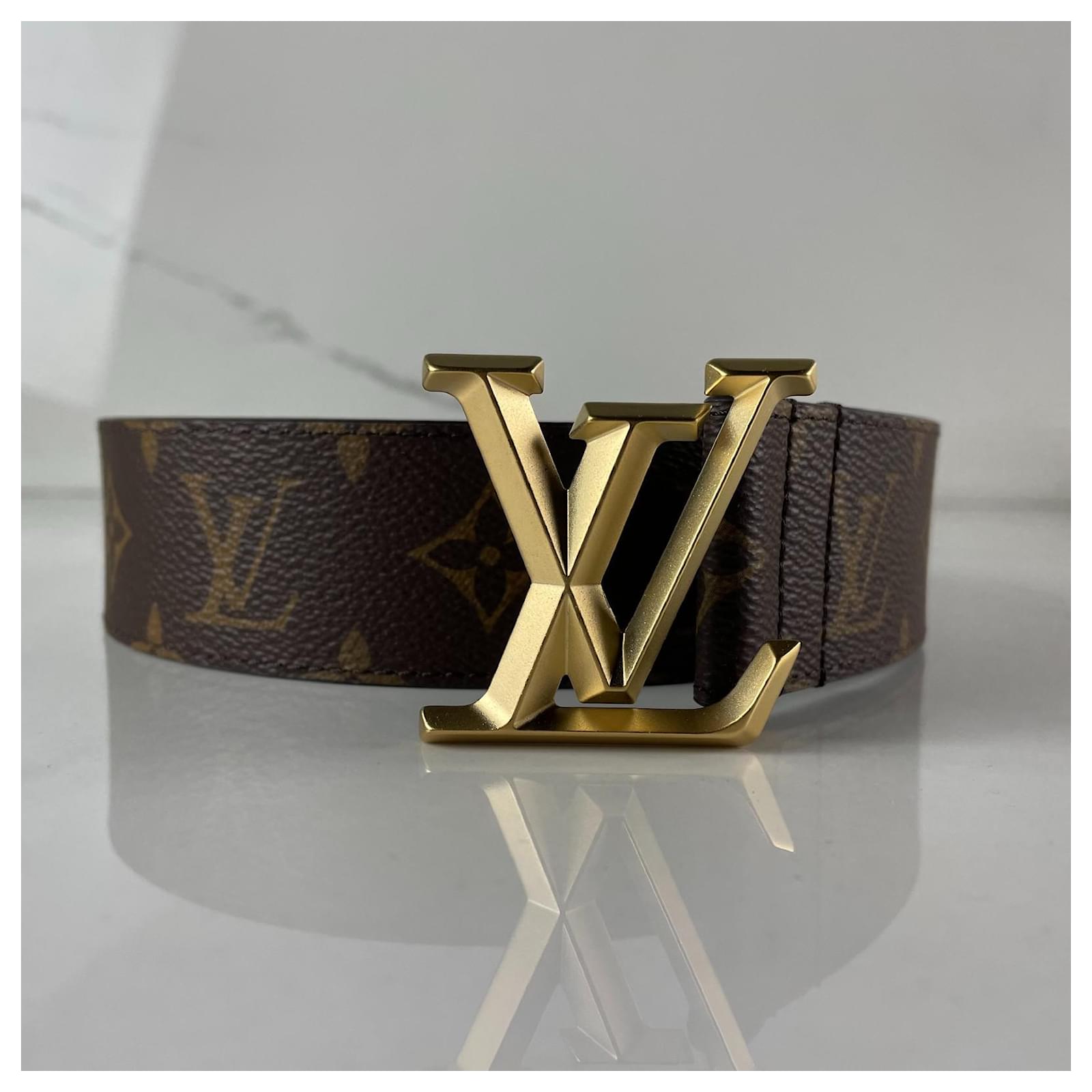 Louis Vuitton LV Pyramid Belt 40 MM Brown Cloth ref.670810 - Joli