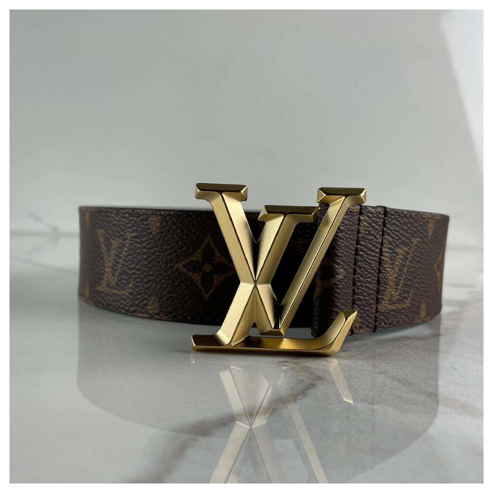 Louis Vuitton LV Pyramid Belt 40 MM Brown Cloth ref.670810 - Joli