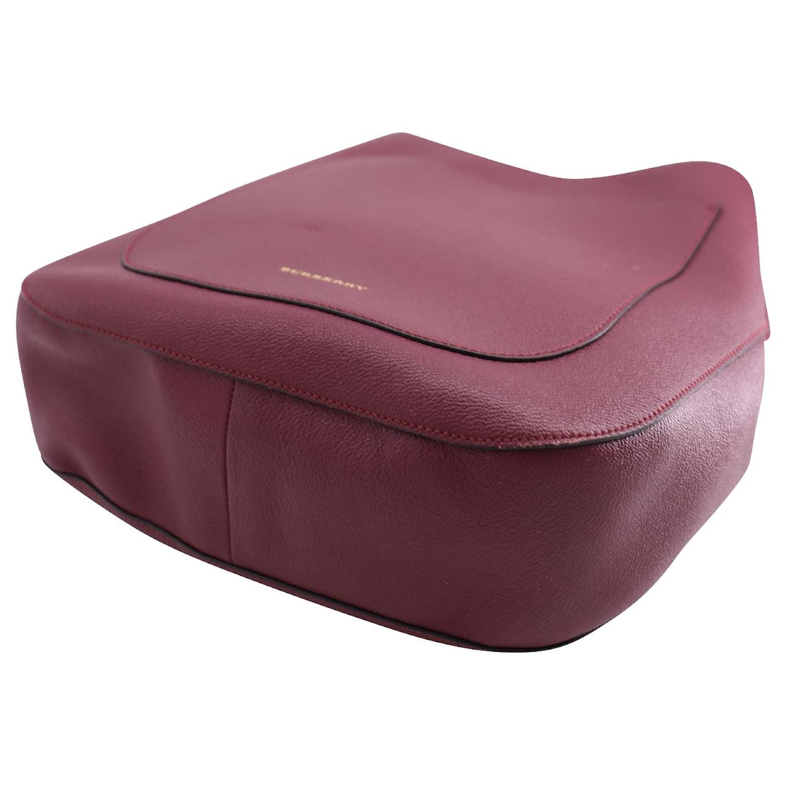 Burberry Elmstone Hobo Bag in Plum Leather Purple  - Joli Closet