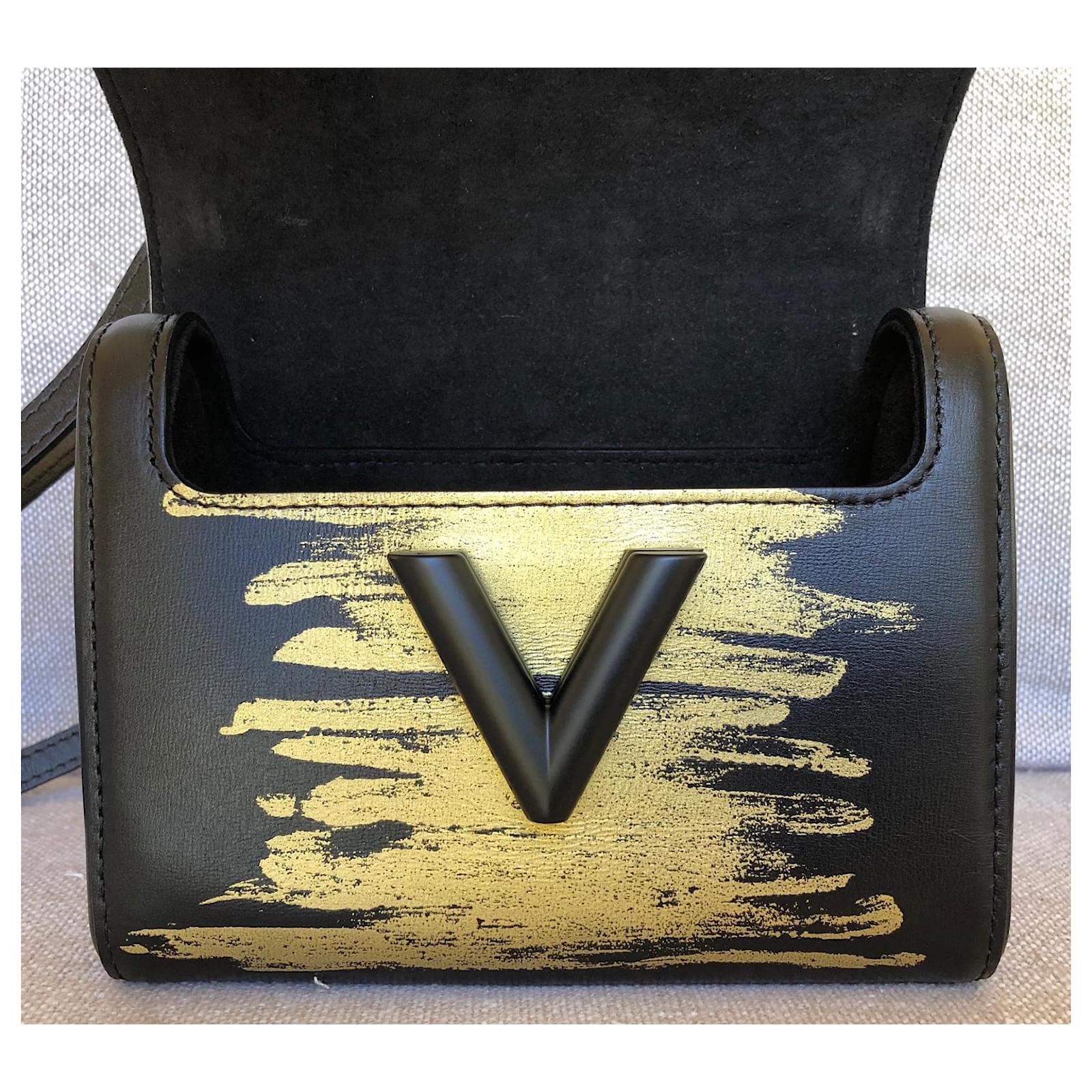 Handbags Louis Vuitton Louis Vuitton Black/Gold Leather Twist PM Handbag Limited Edition