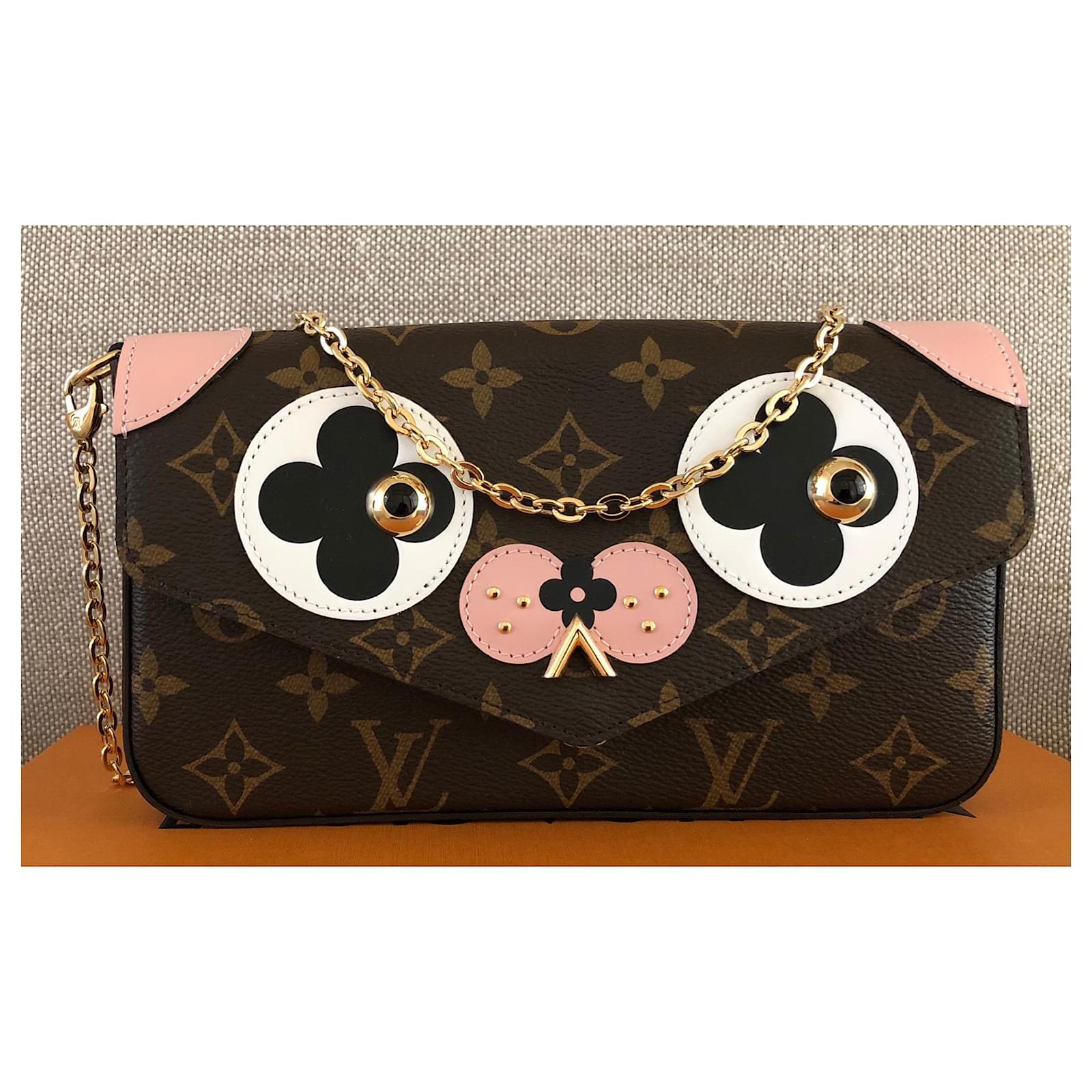Clutch Bags Louis Vuitton Monogram Puppy Face Felicie Pochette Handbag Limited Edition