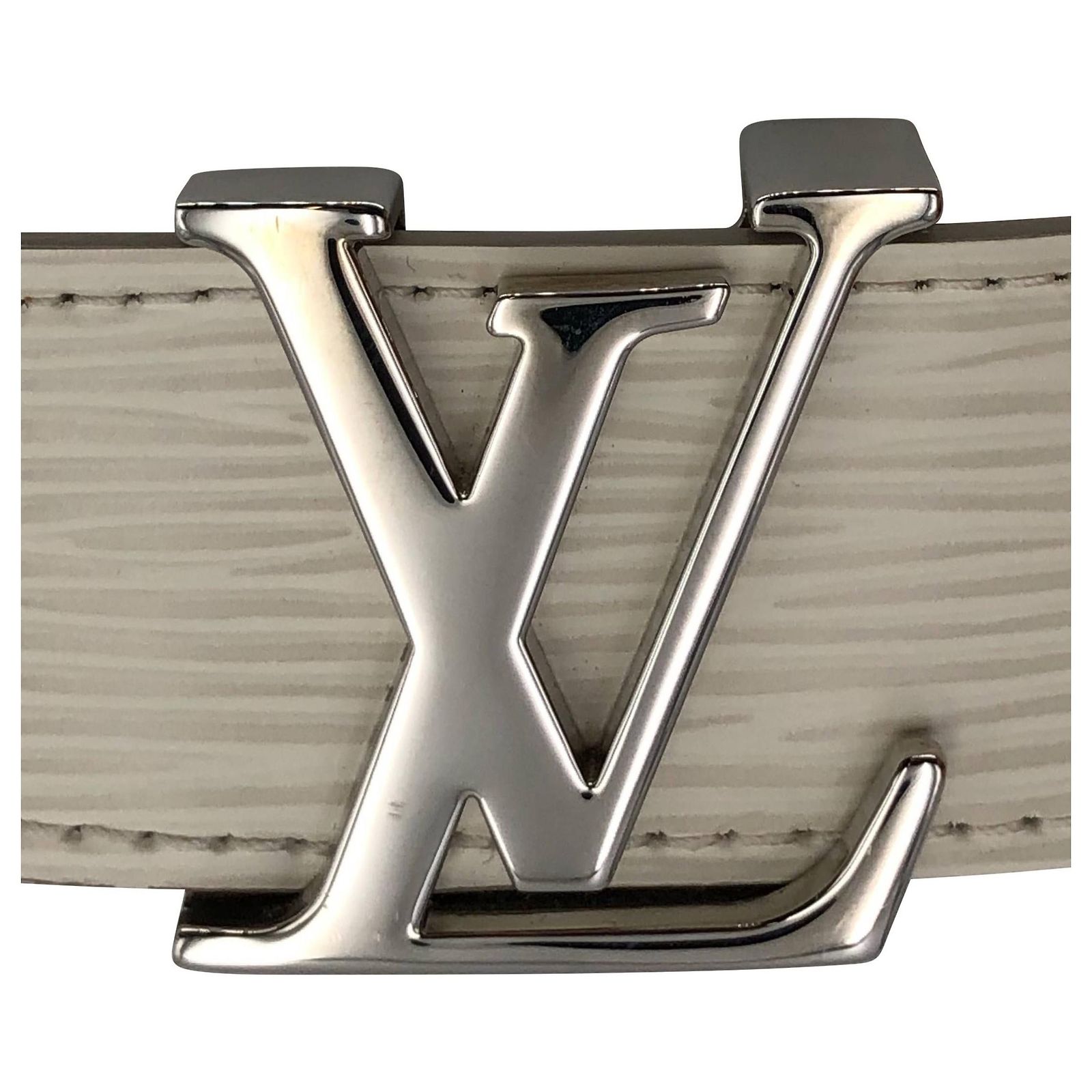 Louis Vuitton belt in cream epi leather & silver-tone buckle  display picture 1