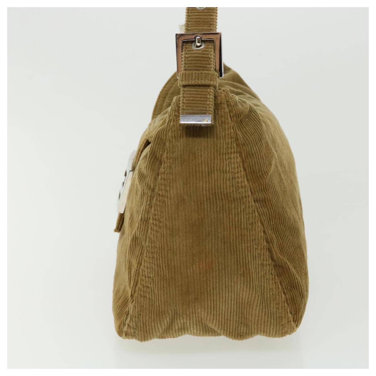 バッグ Fendi corduroy mamma baguette bag FENDI Corduroy Mama Baguette Beige 1093216 | FASHIONPHILE