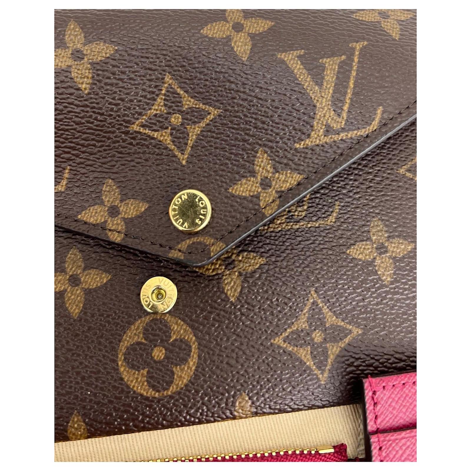 Louis Vuitton Brown Monogram Portefeuille Juliette Pink Leather Cloth  Pony-style calfskin ref.582064 - Joli Closet