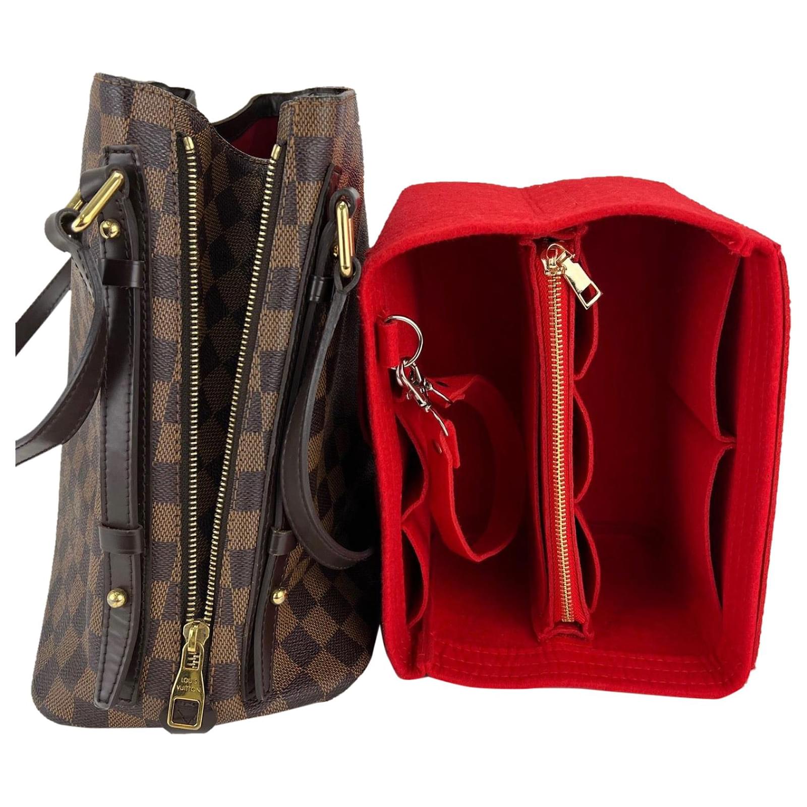 LOUIS VUITTON Hand Bag Cabas Rivington Damier Ebene Tote W/Added Insert  Preowned Brown Leather ref.673900 - Joli Closet