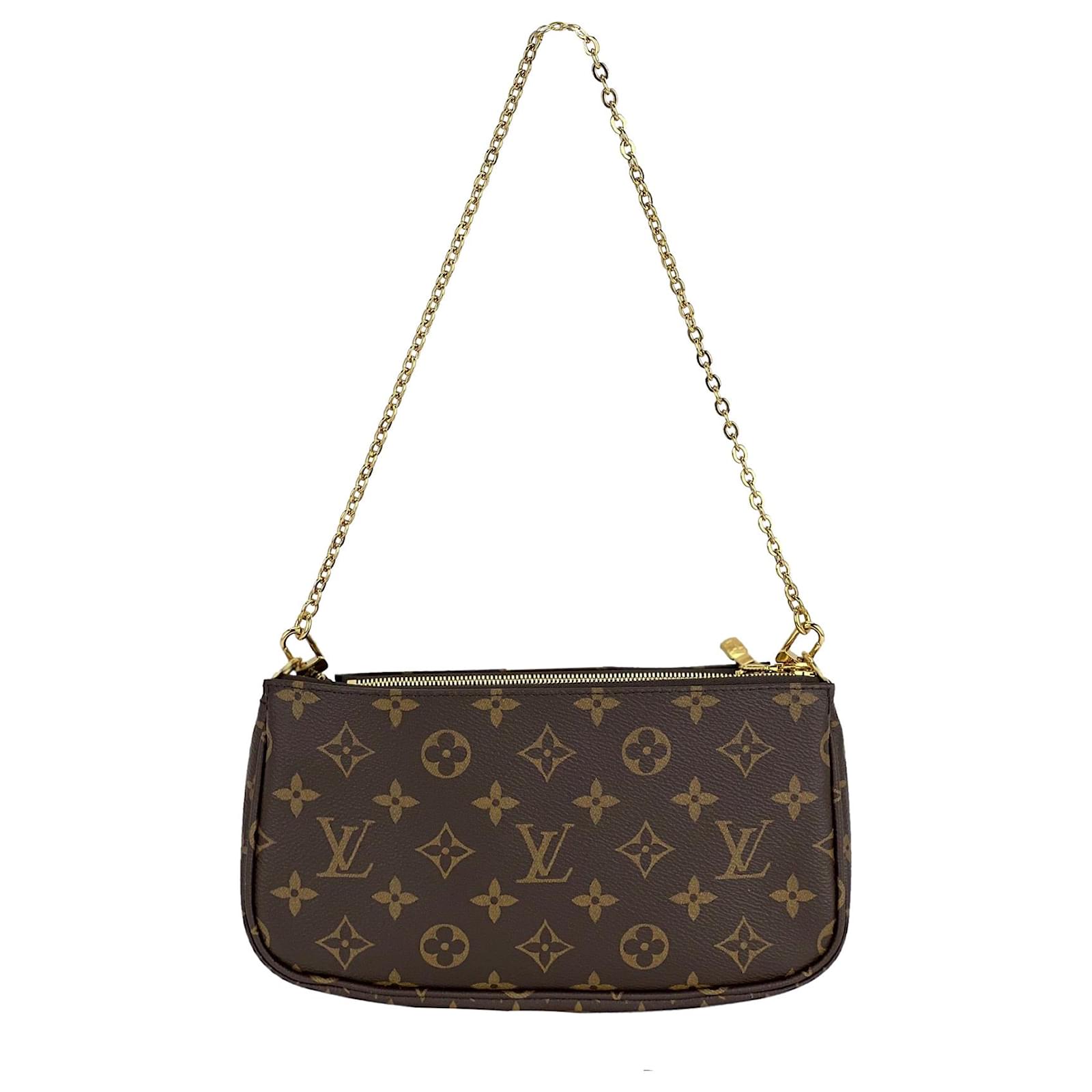 Pre-owned Louis Vuitton Multi Pochette Accessoires Cloth Crossbody Bag In  Brown