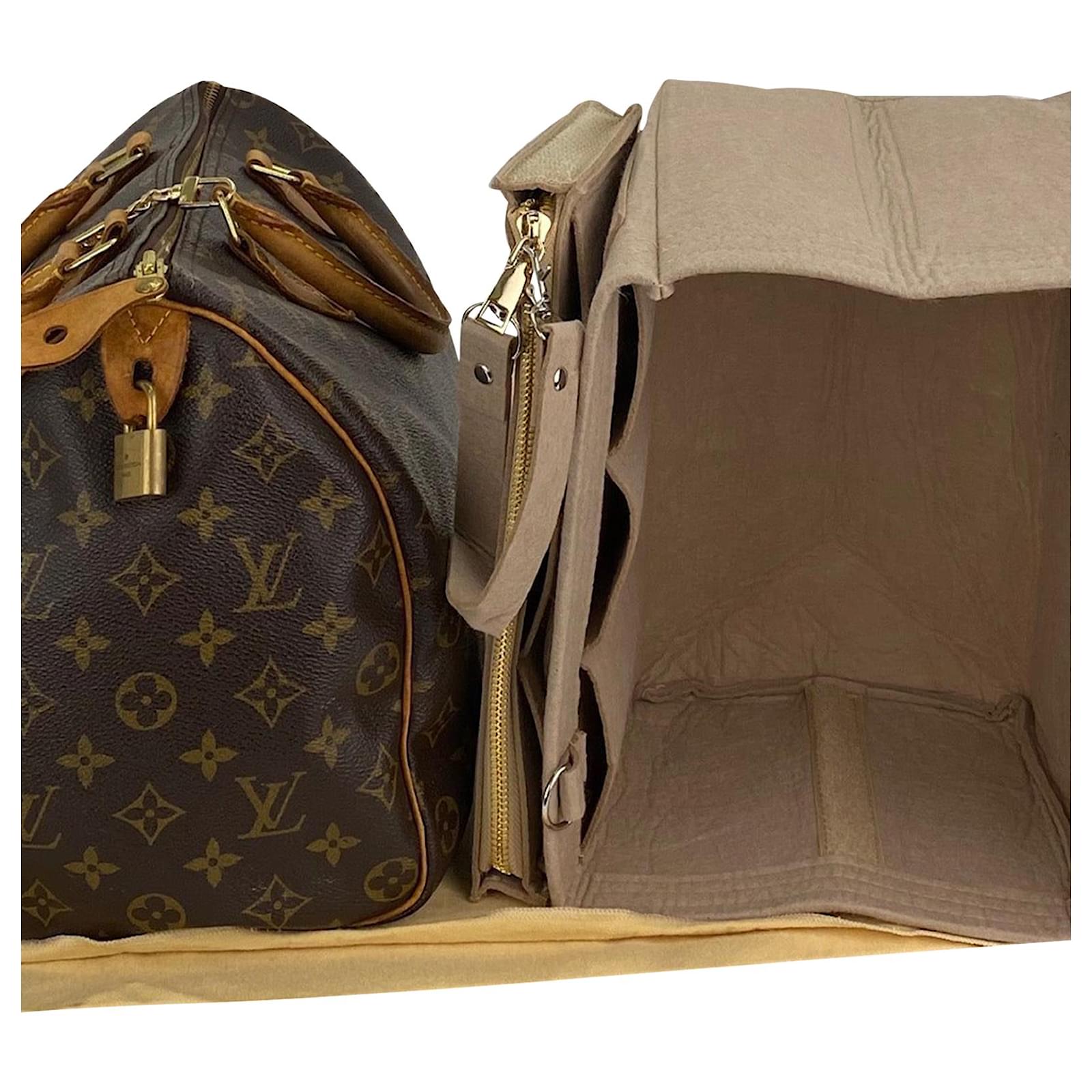 Louis Vuitton Monogram Canvas Speedy 35 Shoulder Bag Added Insert & Chain  A907