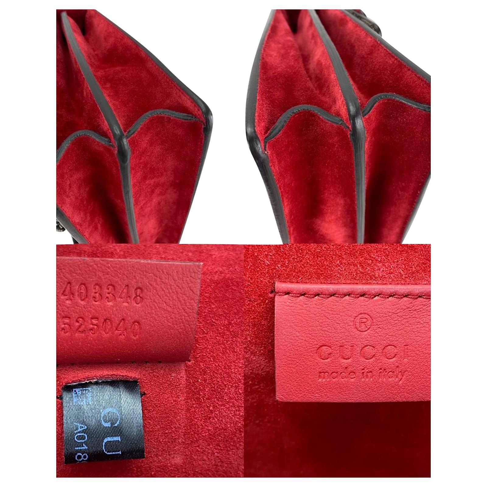 GUCCI GG Supreme Monogram Medium DIONYSUS Bag Canvas Red Suede Shoulder Bag  Pre owned ref.673949 - Joli Closet