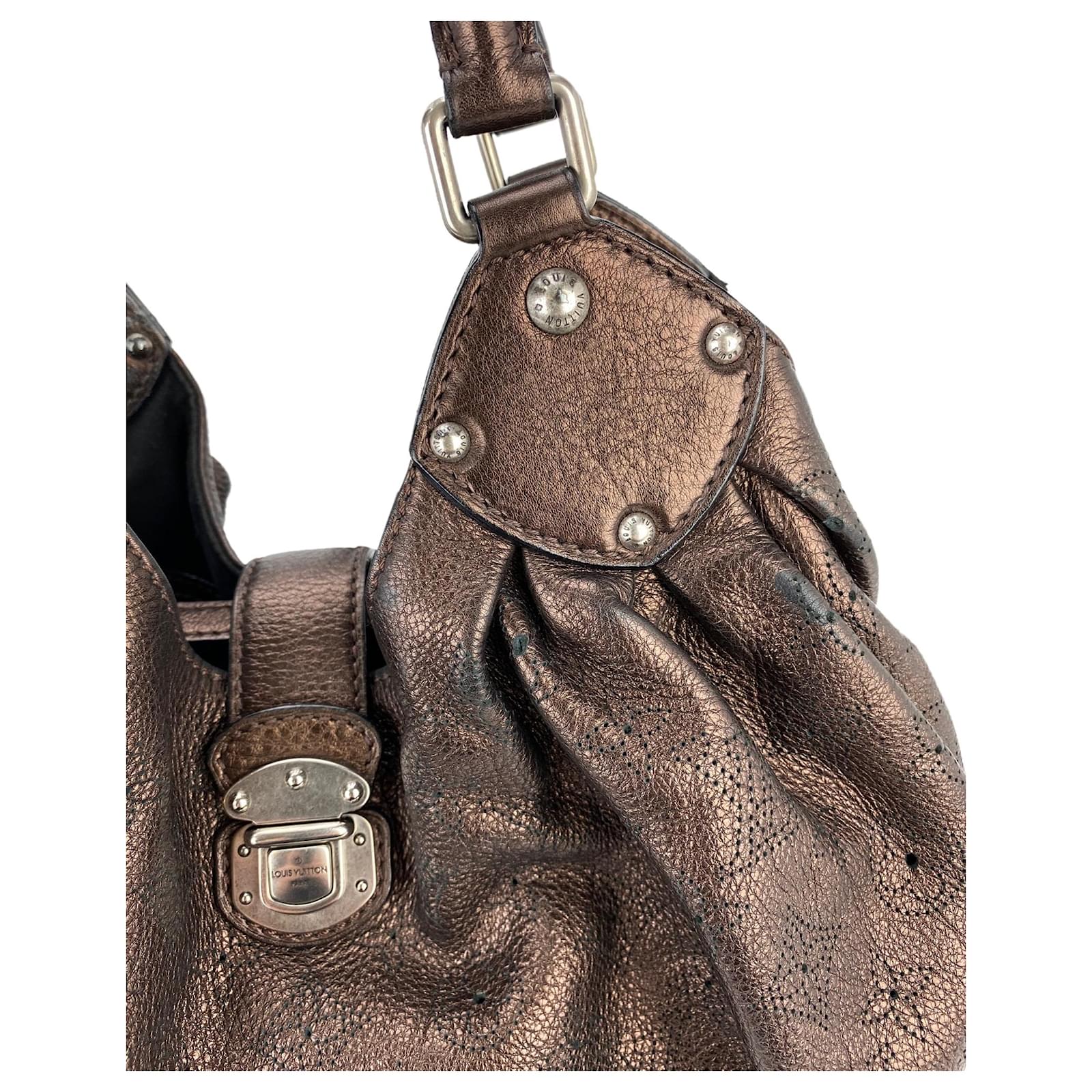 Louis Vuitton Large Mahina Metallic Bronze Leather Shoulder Bag