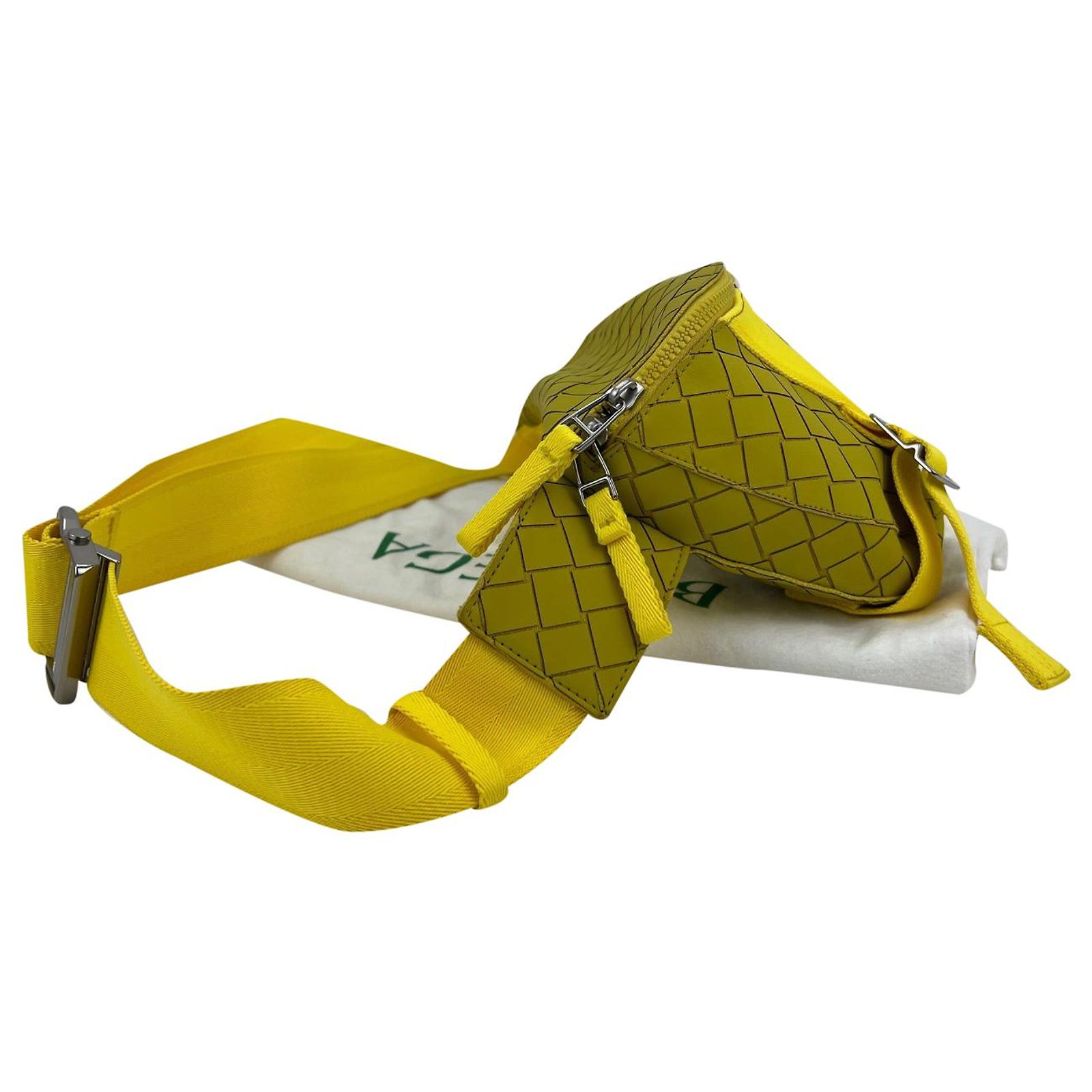 ? Bottega Veneta Rubber Waist Belt Yellow Medium BRAND NEW! ? Bottega Veneta Intrecciato Leather Belt - My Luxury Bargain main image 3