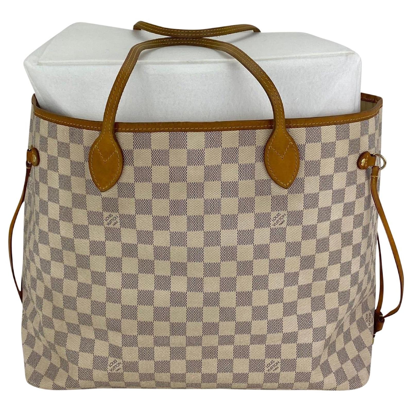 Pre-owned Louis Vuitton Neverfull Cloth Tote In White