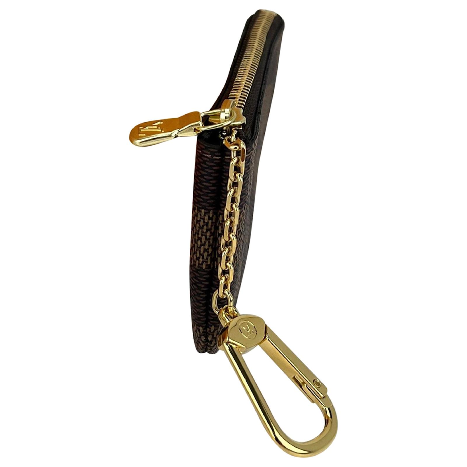 Louis Vuitton Key Pouch Damier Ebene Coin Pouch Wristlet N62658 Preowned  Brown Leather ref.674036 - Joli Closet