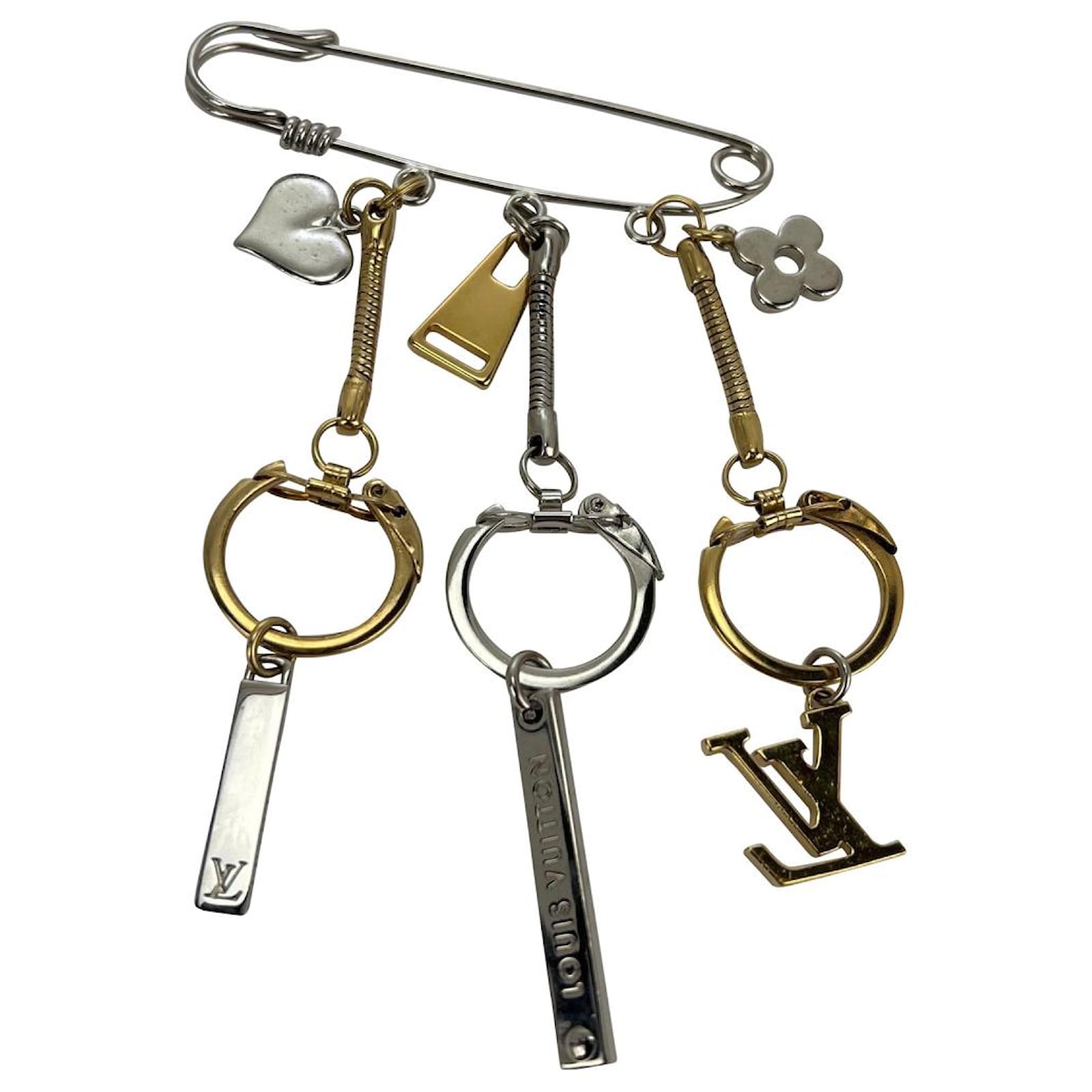 Louis Vuitton Charms Silver Gold Saftey Pin Logo Removable Charms