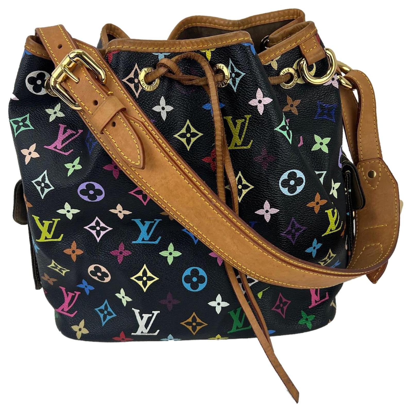 Louis Vuitton Tote Monogram Multicolor Petite Noe Shoulder Bag Black M42230  Preowned Leather ref.674073 - Joli Closet