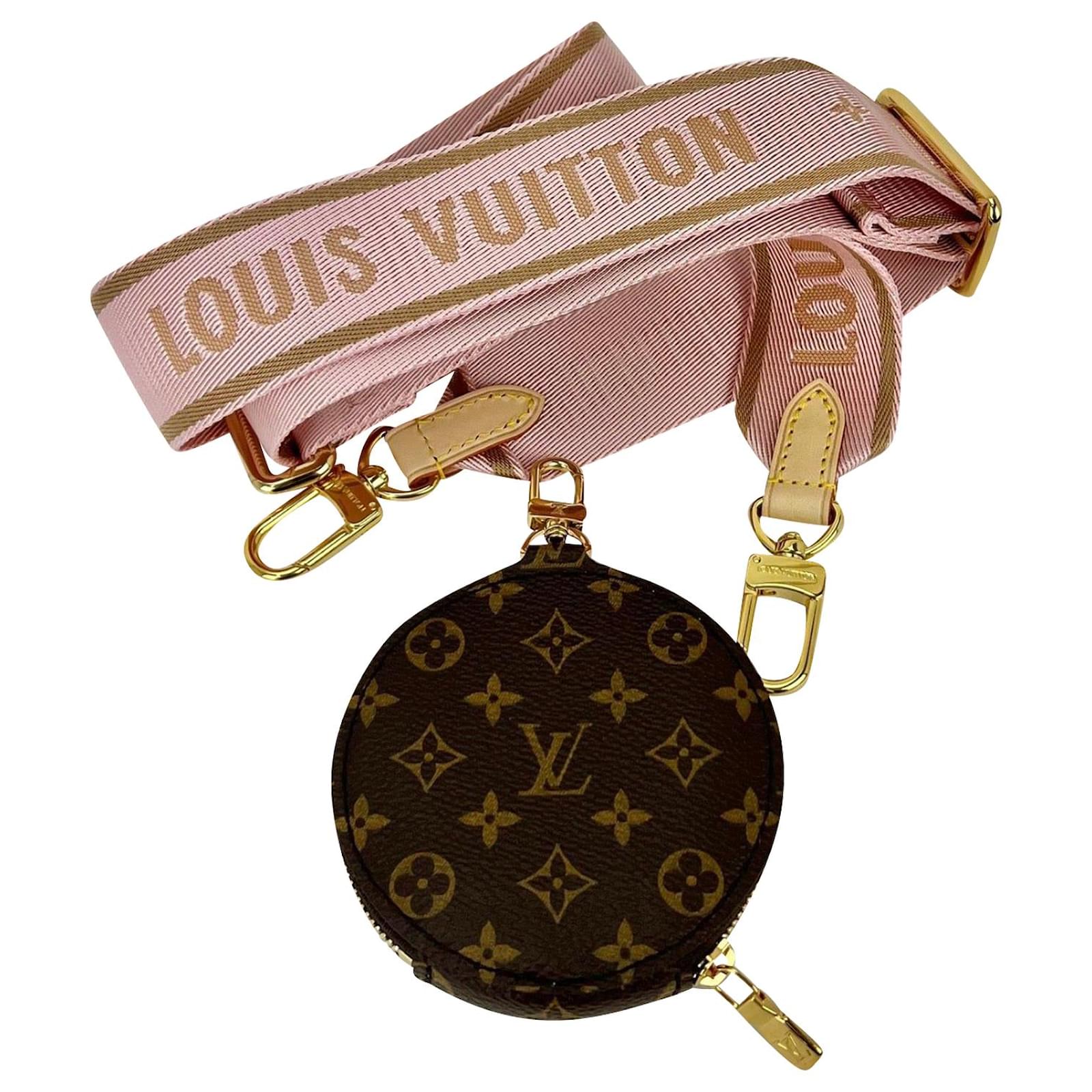 LOUIS VUITTON Pink Rose Jacquard Logo Strap and Monogram Coin