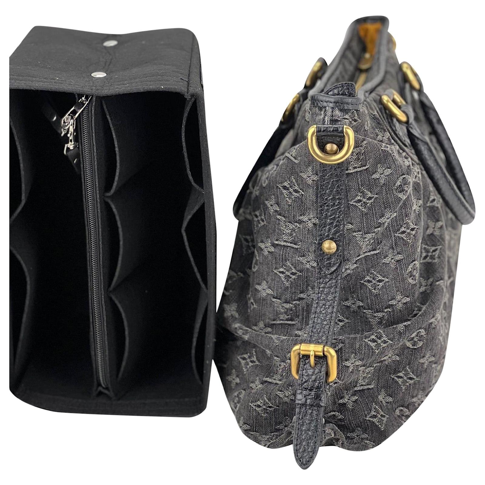 LOUIS VUITTON Monogram Denim Neo Cabby GM Noir Black Added Insert Preowned  Leather ref.674098 - Joli Closet