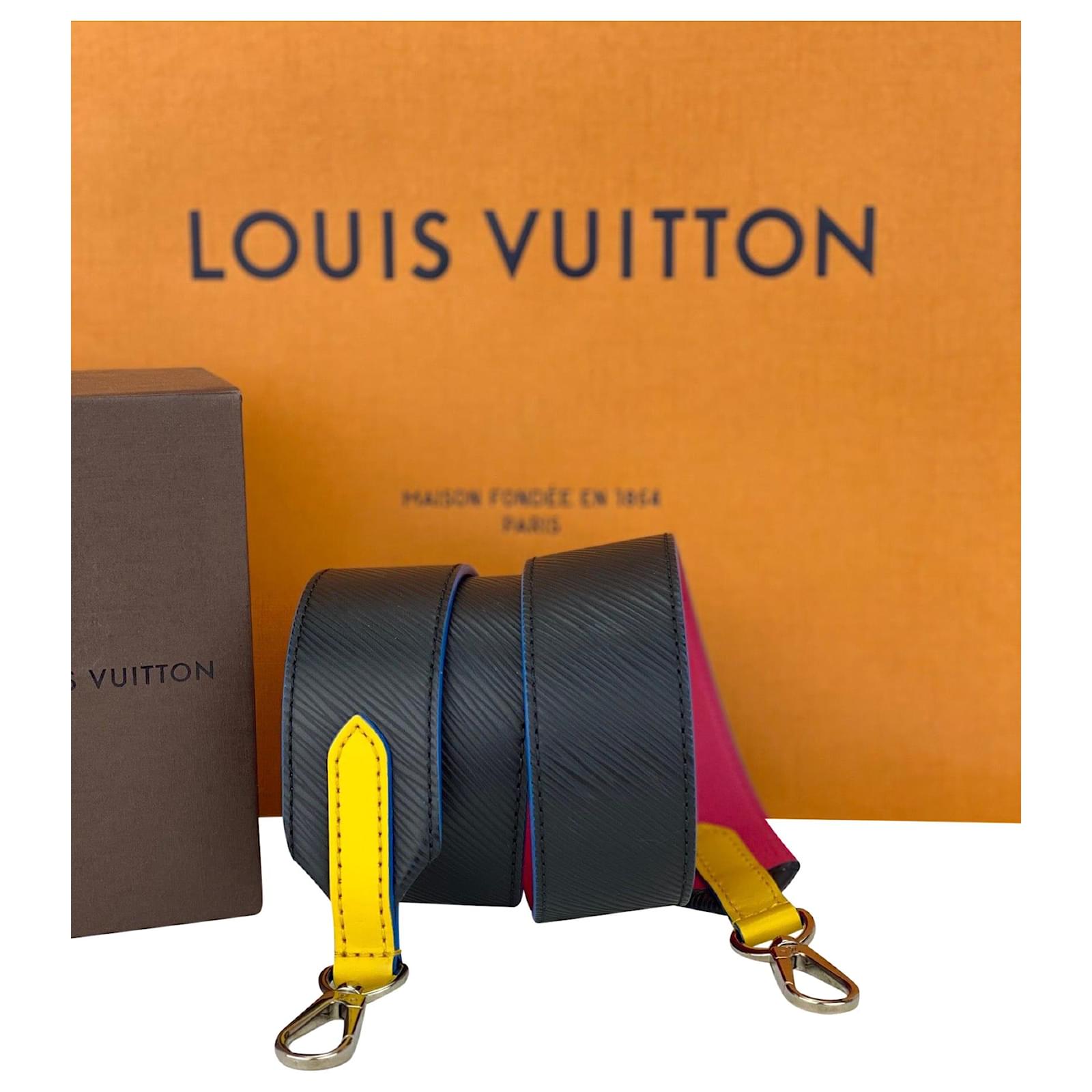 Purses, Wallets, Cases Louis Vuitton Louis Vuitton Epi Bandouliere Replacement Shoulder Strap Black Pink Yellow Pre Owned