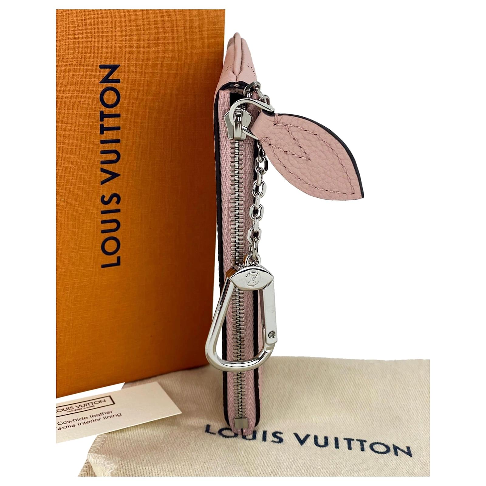 Louis Vuitton Magnolia Pink Mahina Zip Leather Key Pouch Pochette