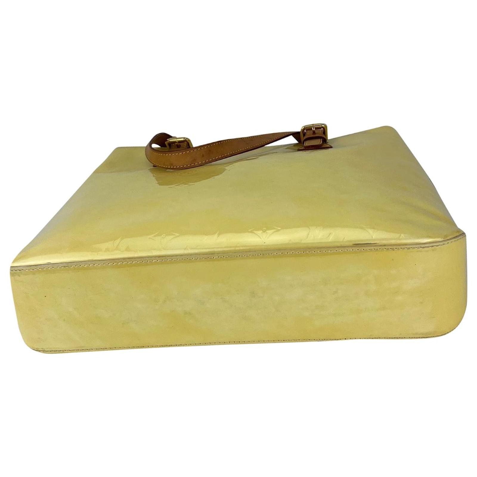 LOUIS VUITTON Handbag Brentwood Yellow Monogram Vernis Patent