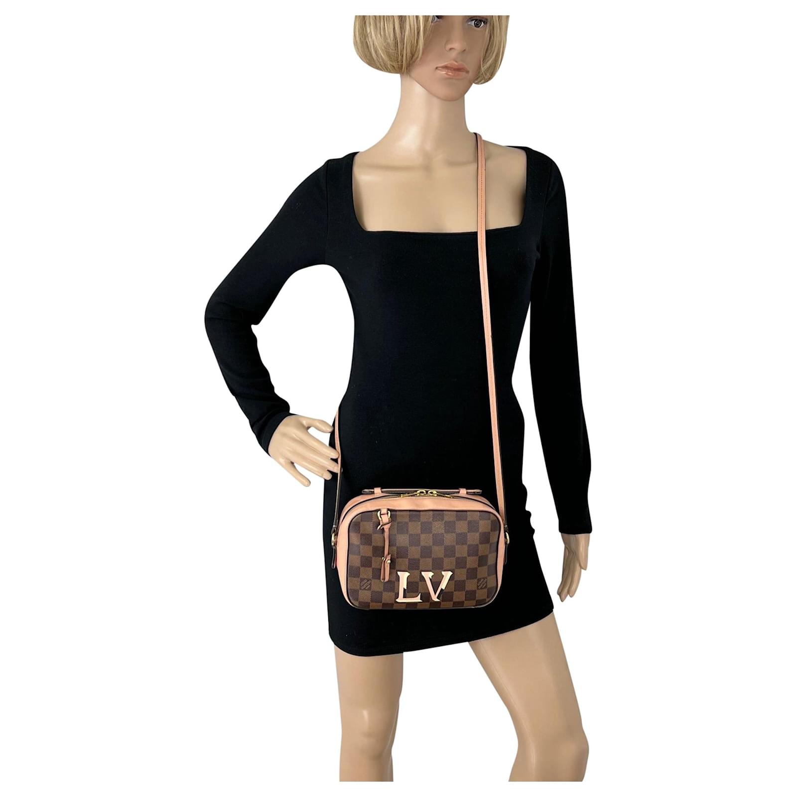 Louis Vuitton Crossbody Santa Monica Damier Ebene Pink Leather Bag N40179  A964
