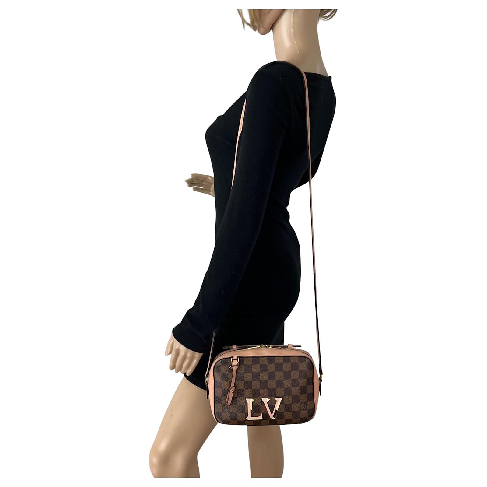 Louis Vuitton Santa Monica Damier Ebene Pink Leather Bag N40179 Preown –  Debsluxurycloset