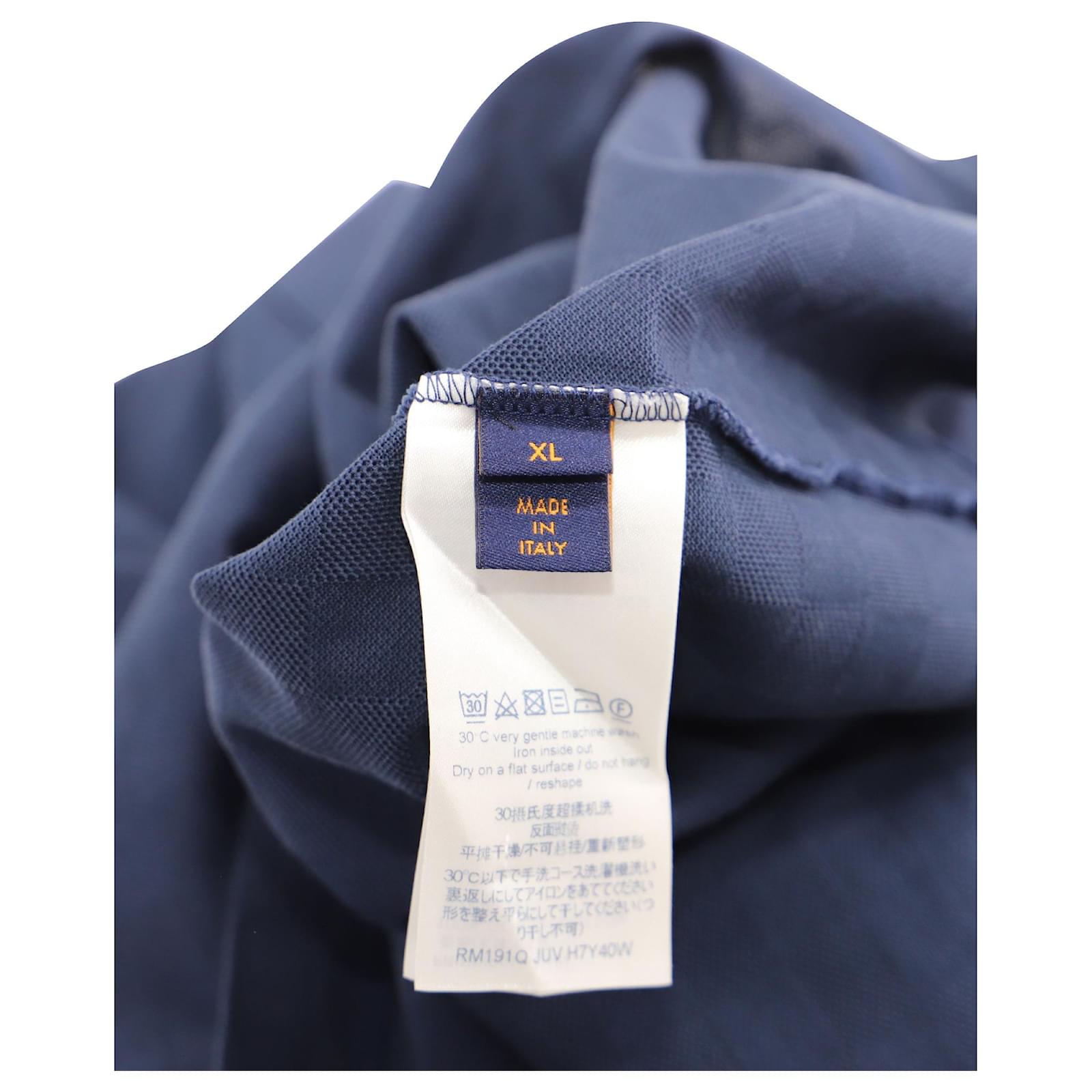 Tee-shirt Half Damier À Poche Luxe - Bleu Foncé - Taille : M