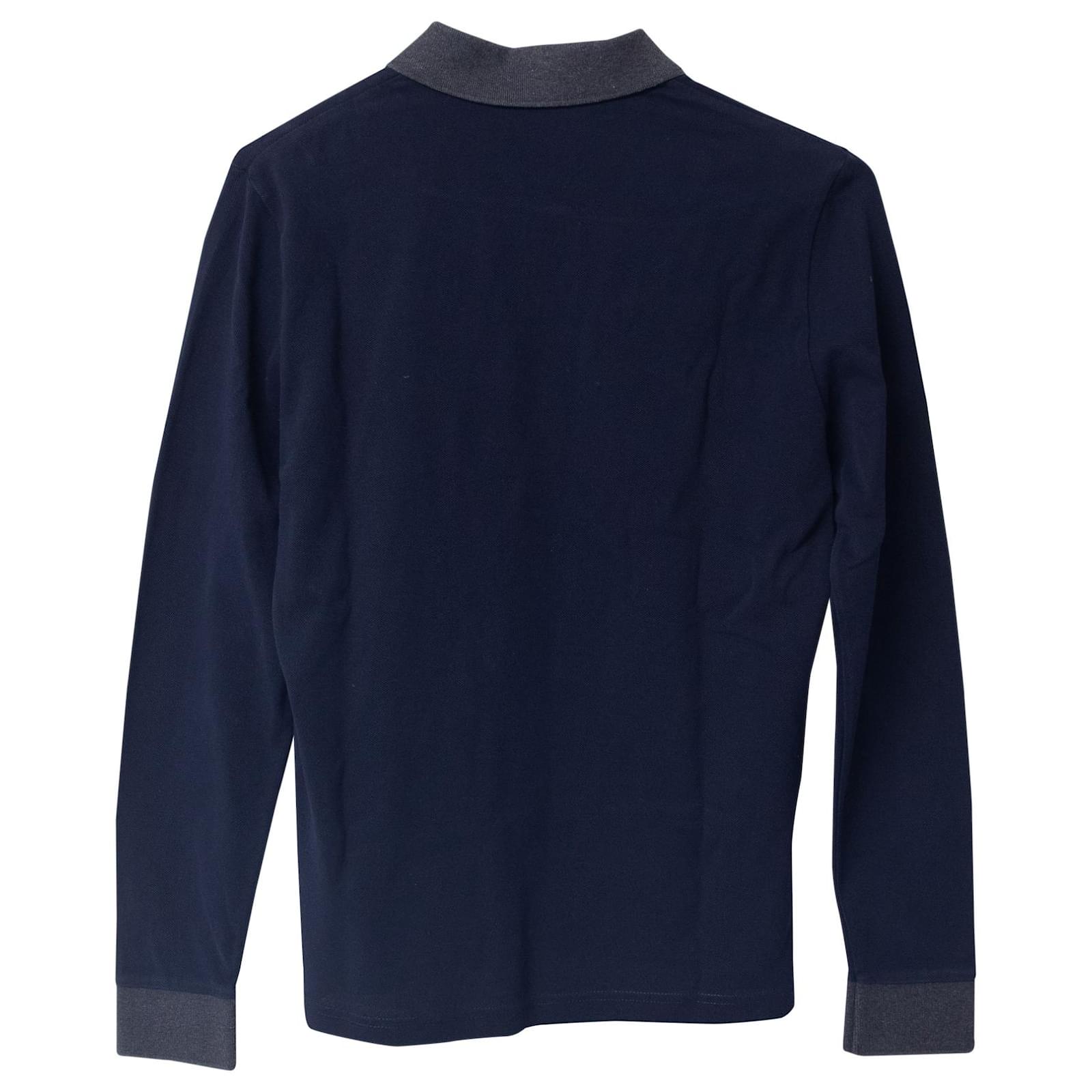 Insignificante Mojado sábado Polo Moncler de manga larga en algodón azul marino ref.675524 - Joli Closet