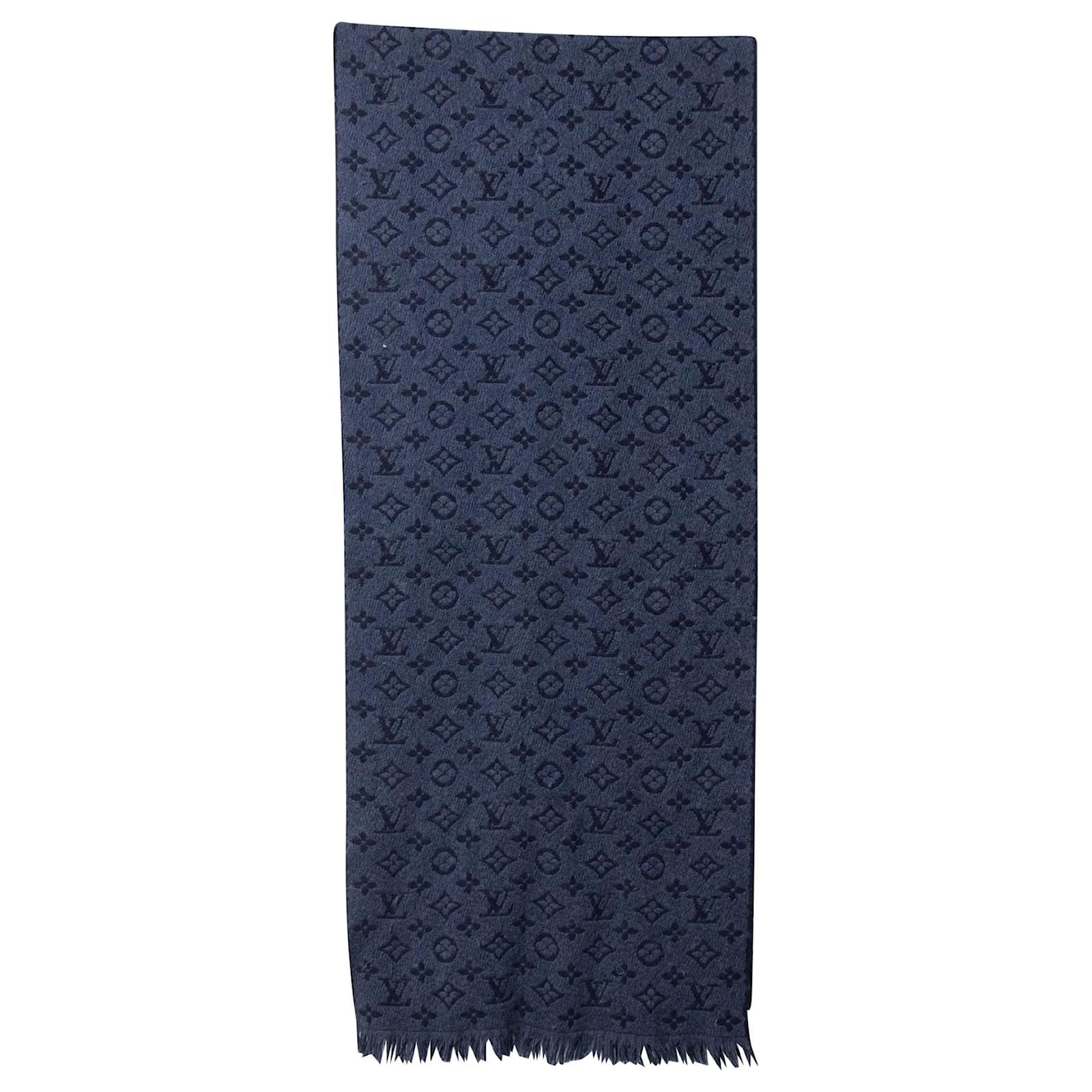 Louis Vuitton All About Mng Scarf Navy Blue Wool