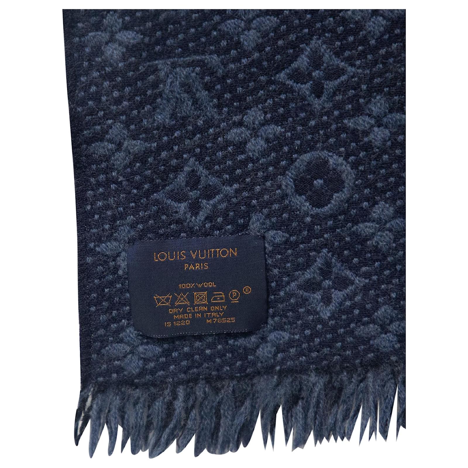 Bufanda con monograma de Louis Vuitton en lana azul ref.675545 - Joli Closet