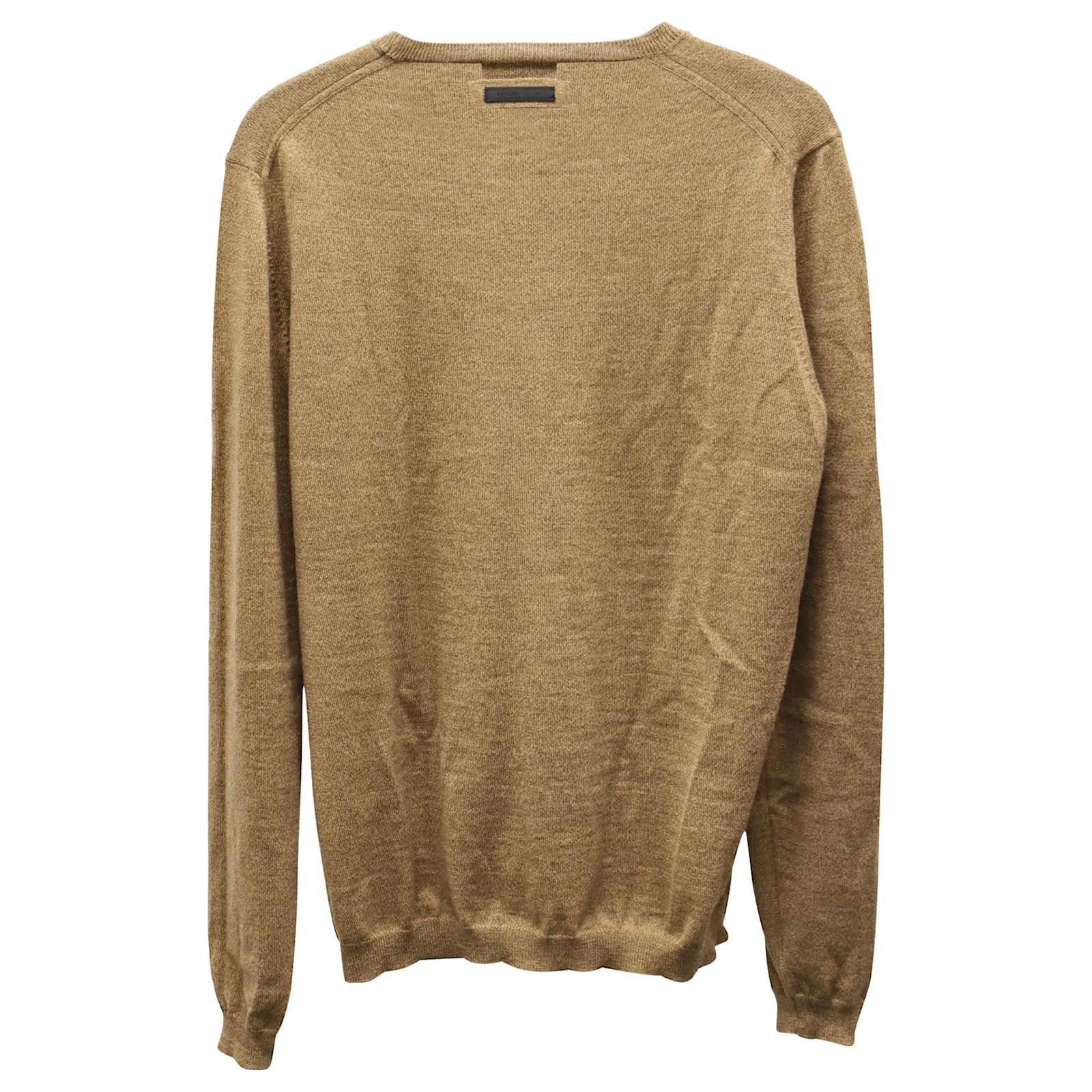 Prada Crewneck Sweater in Camel Wool Yellow ref.675565 - Joli Closet