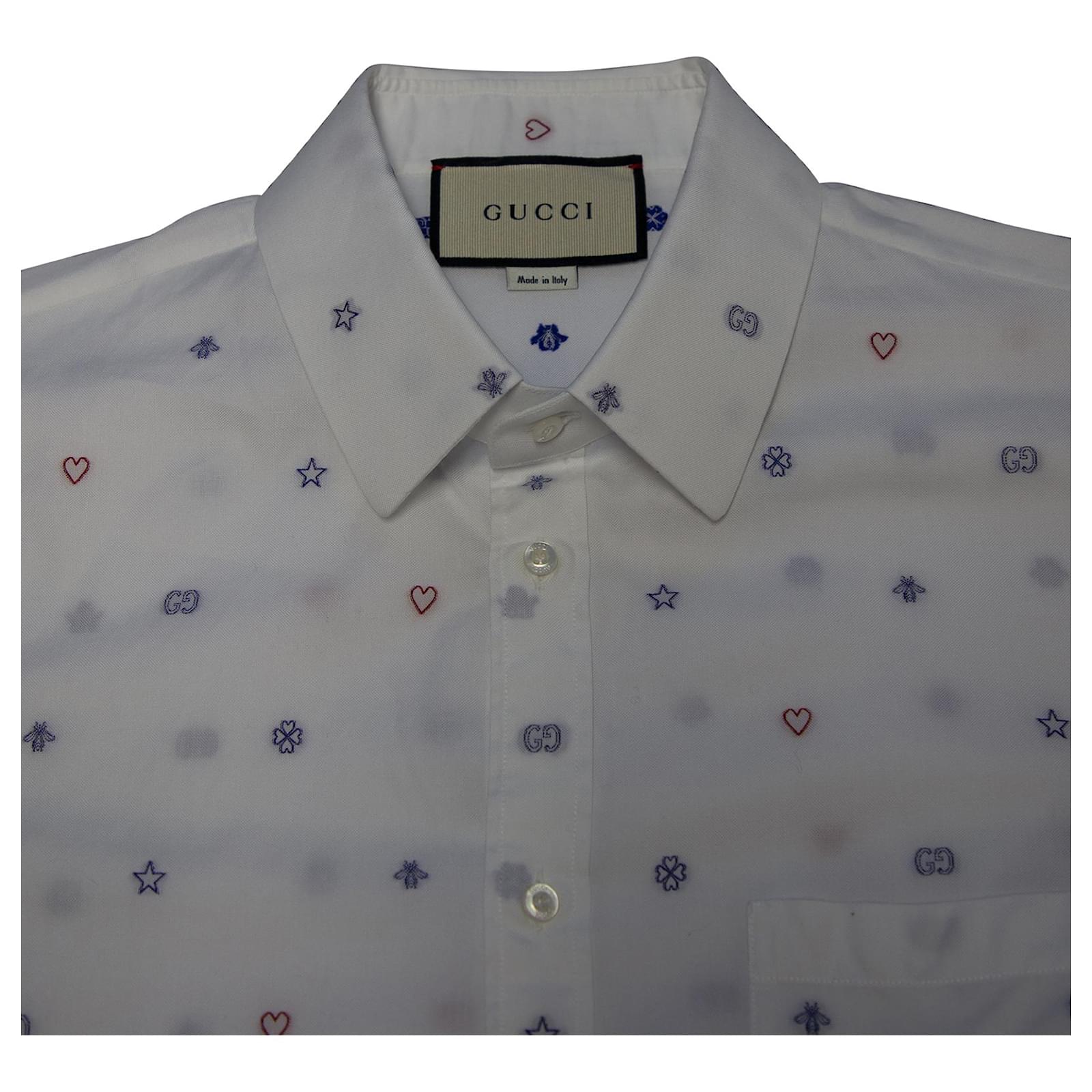 Gucci Shirt Gucci Camicia Bianca Gucci Duke Appliquéd Oxford Shirt