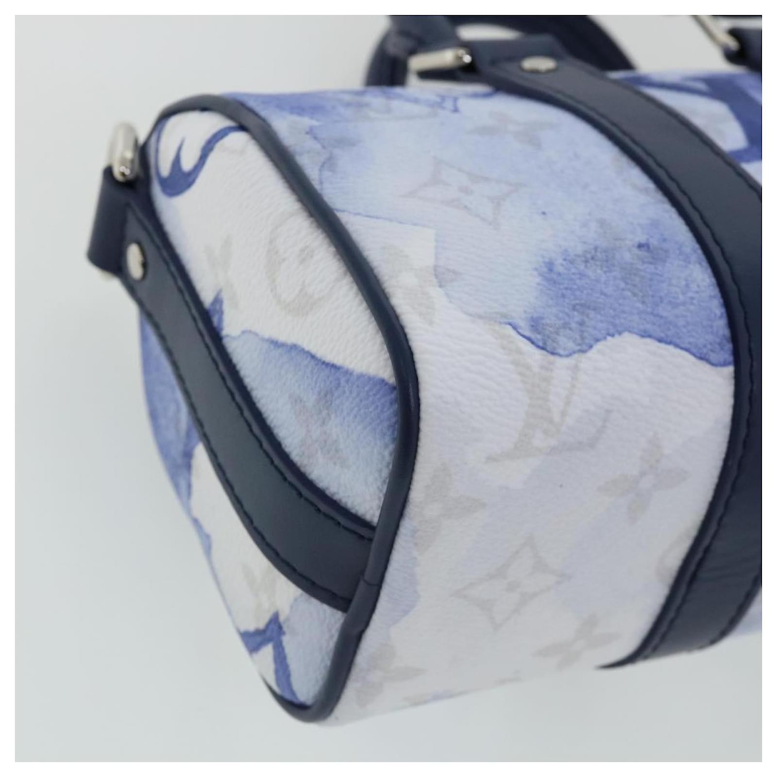 Louis Vuitton Keepall Bandouliere XS Duffle Bag Blue Watercolor M45761