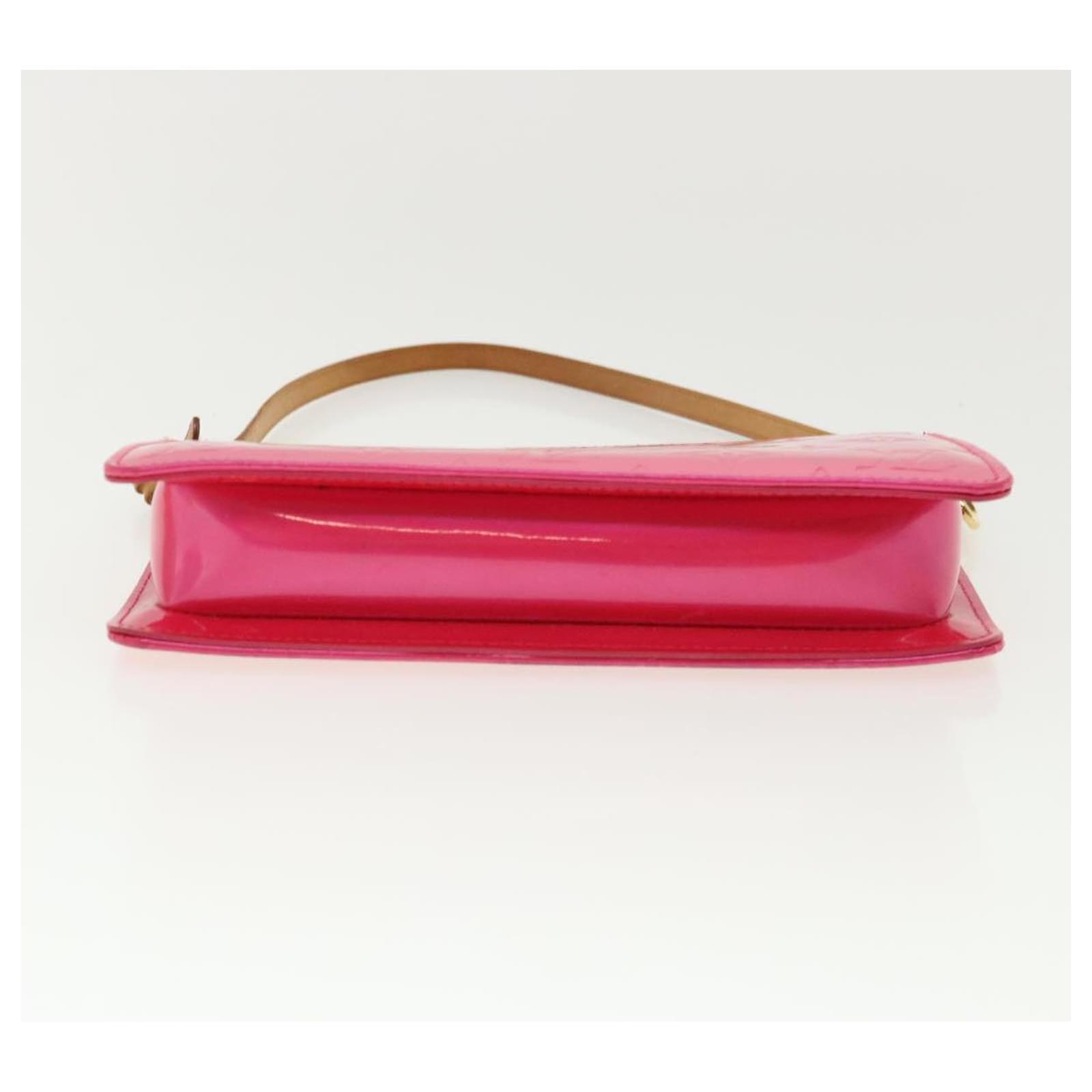 LOUIS VUITTON Vernis Lexington Accessory Pouch Fuchsia Pink M91223 Auth