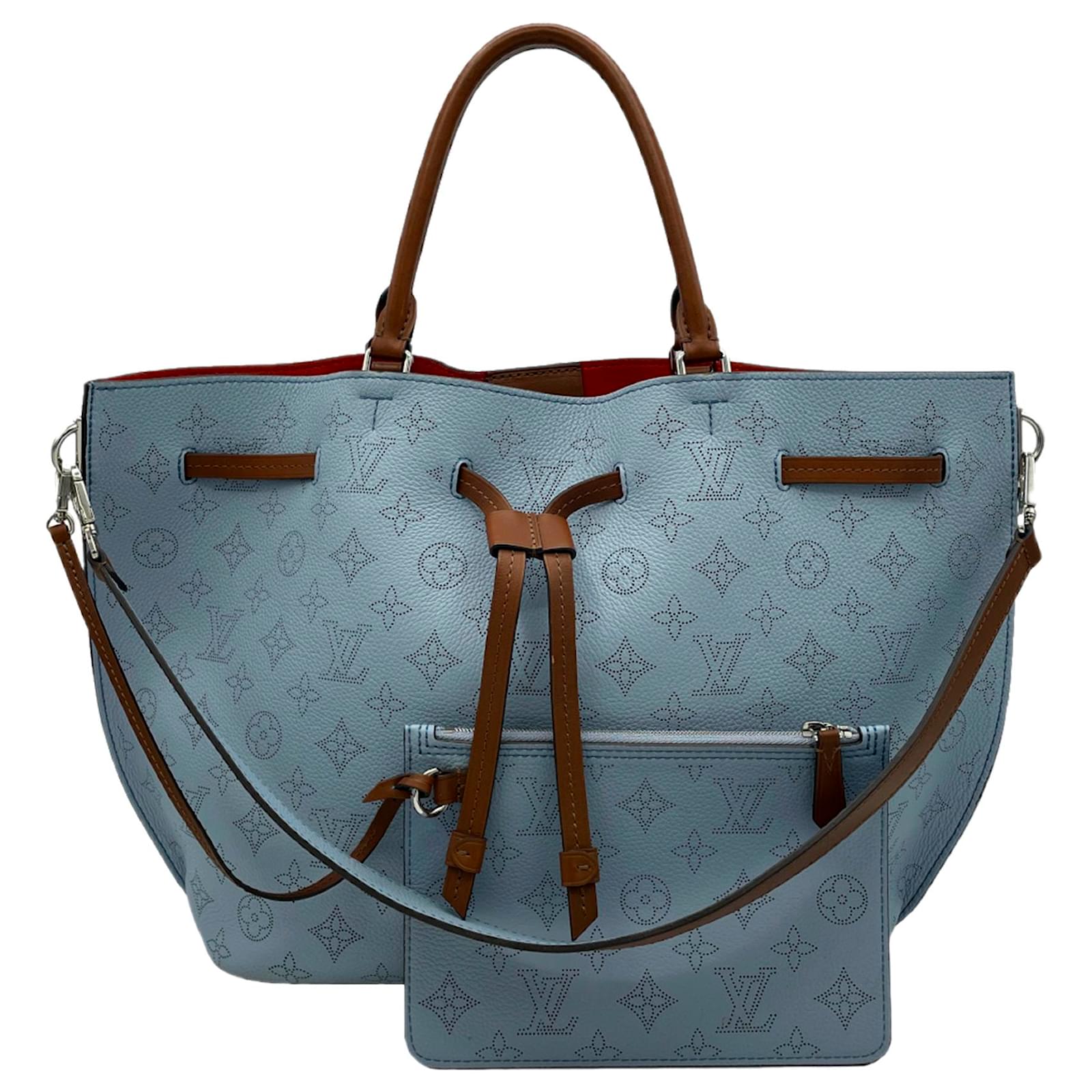 Louis Vuitton Blue Mahina Girolata Dark blue Leather Pony-style calfskin  ref.548973 - Joli Closet