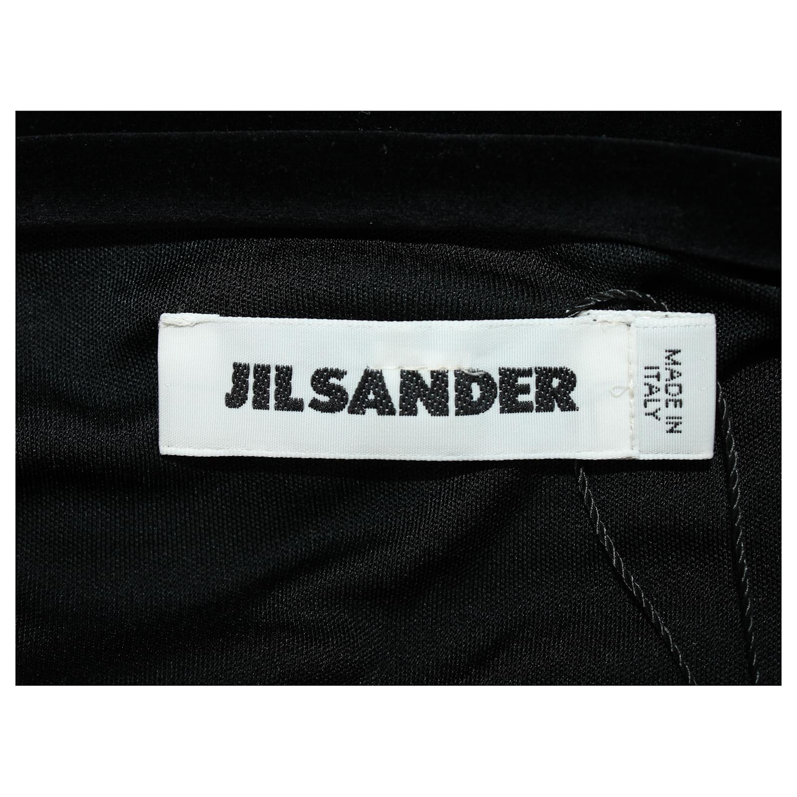 Jil Sander Crew Neck Dress in Black Velvet ref.677466 Joli Closet