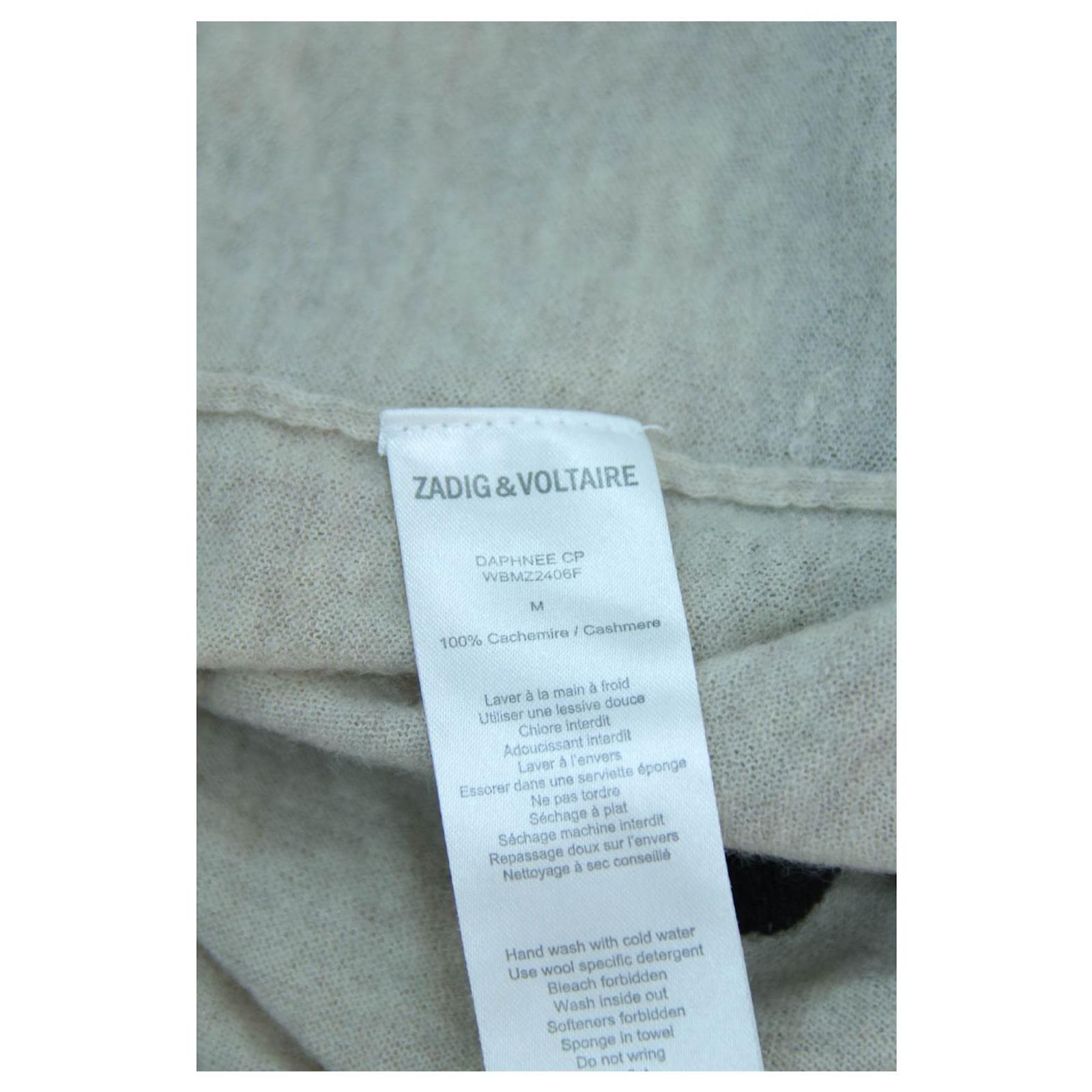 Cardigan En Cachemire Zadig & Voltaire Daphnée - Taille M, Couleur Bleue, Occasion En Excellent état