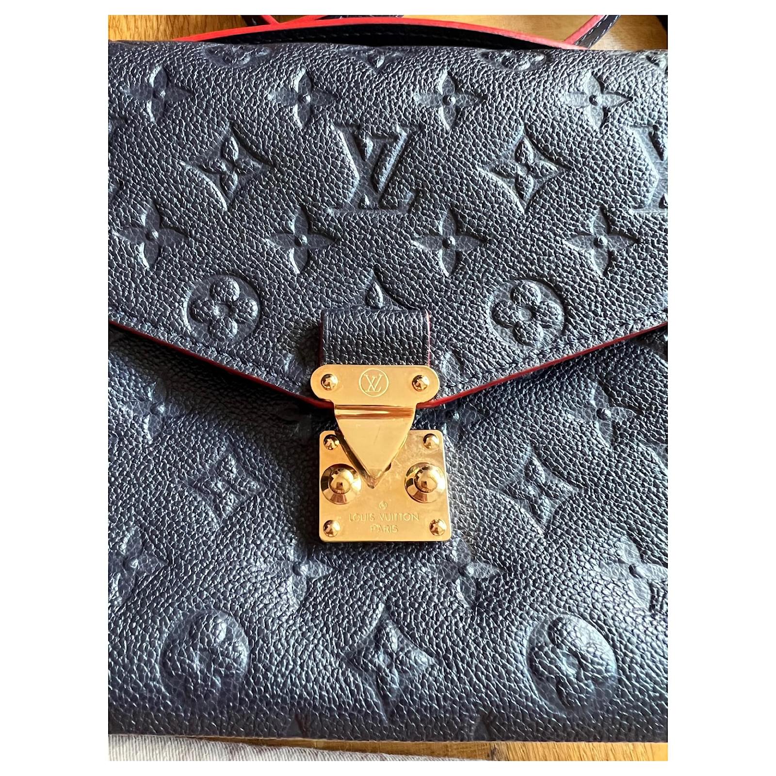 Louis Vuitton M44071 Monogram Empreinte Leather Navy Blue/ Red Pochette  Metis Messenger Bag
