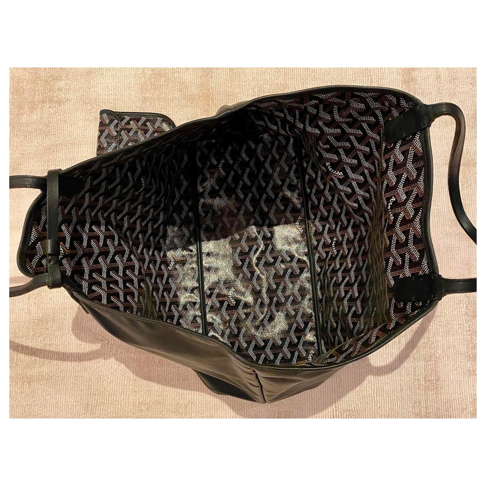 Anjou Goyard Handbags Black Leather Cloth ref.615061 - Joli Closet