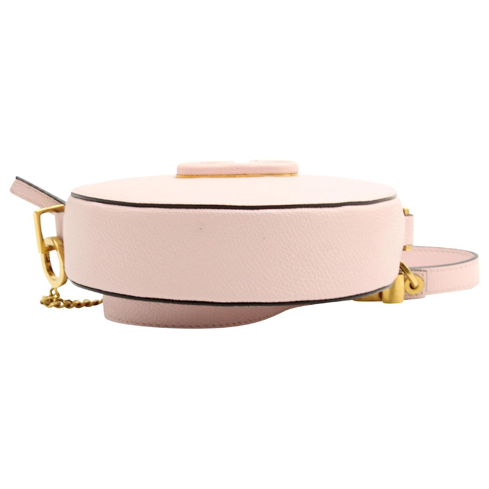 Valentino Garavani Vlogo Round Crossbody Bag in Pastel Pink Leather  ref.679392 - Joli Closet