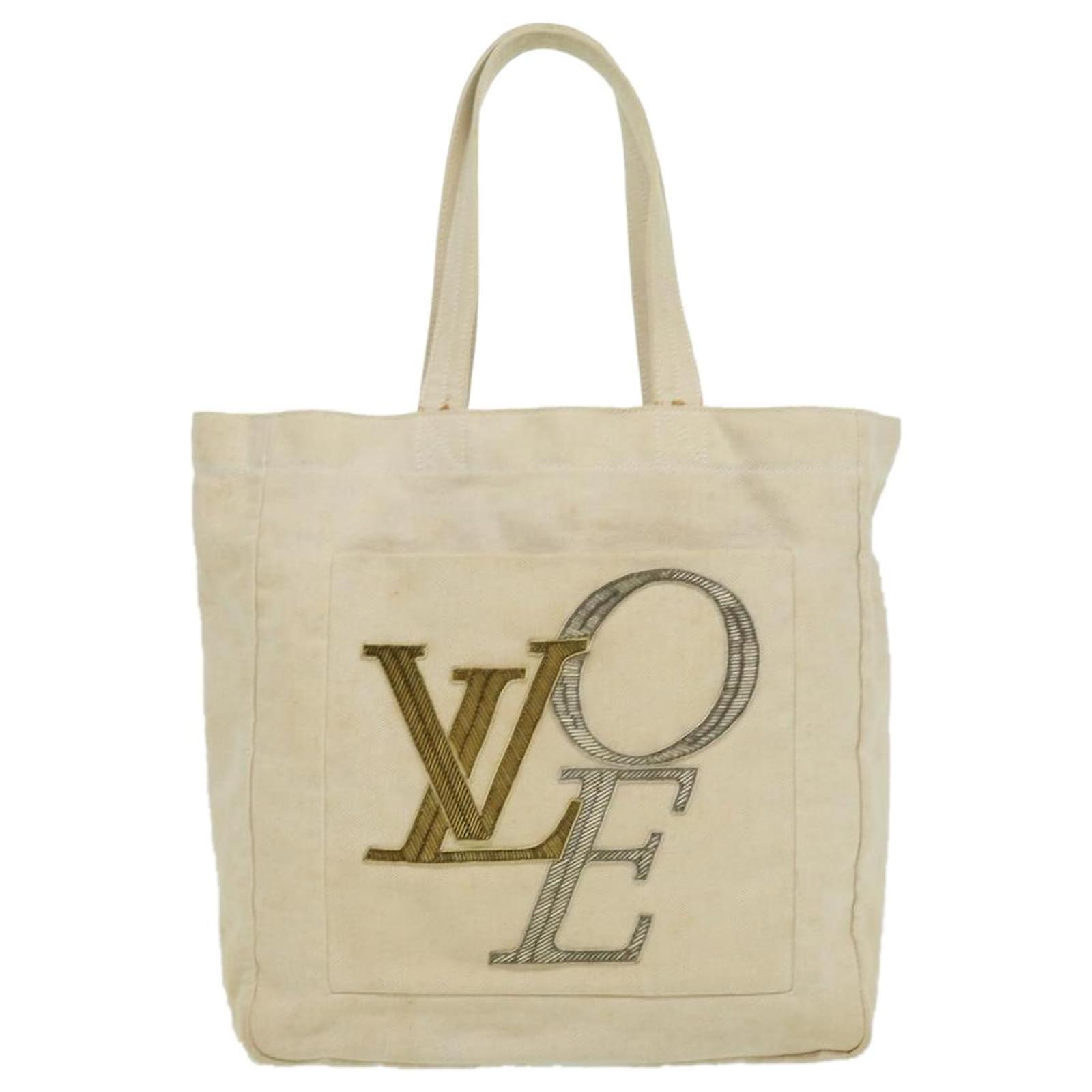 AUTH Louis Vuitton That's Love Tote Bag FL2017 Beige Canvas RARE in Sizes