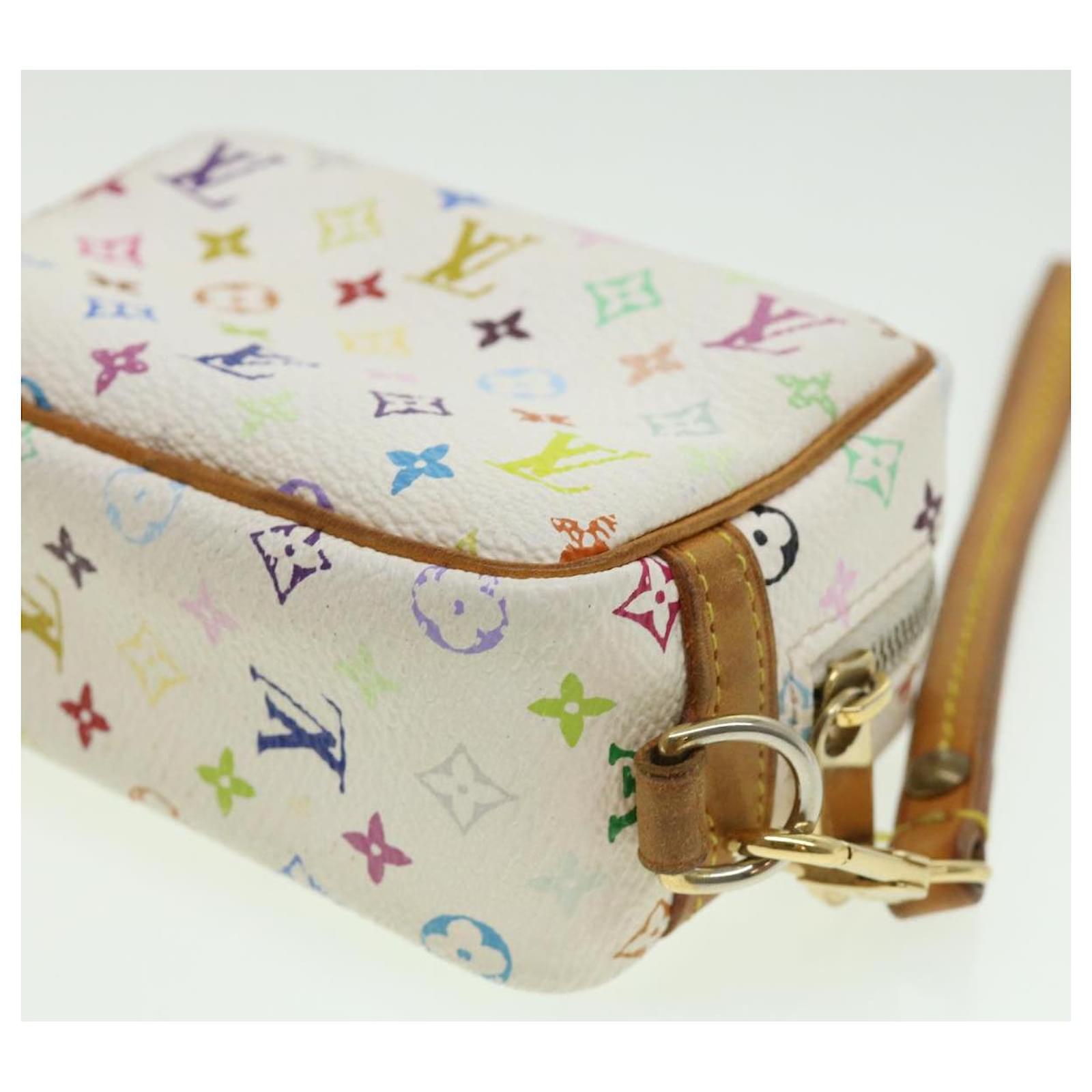 LOUIS VUITTON Monogram Multicolor Trousse Wapity Pouch White M58033 Auth  ki2302