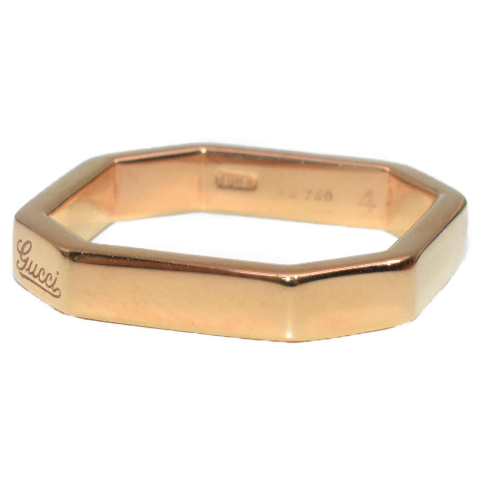 GUCCI Octagonal Ring K18 750 6P Diamond Golden Yellow gold ref