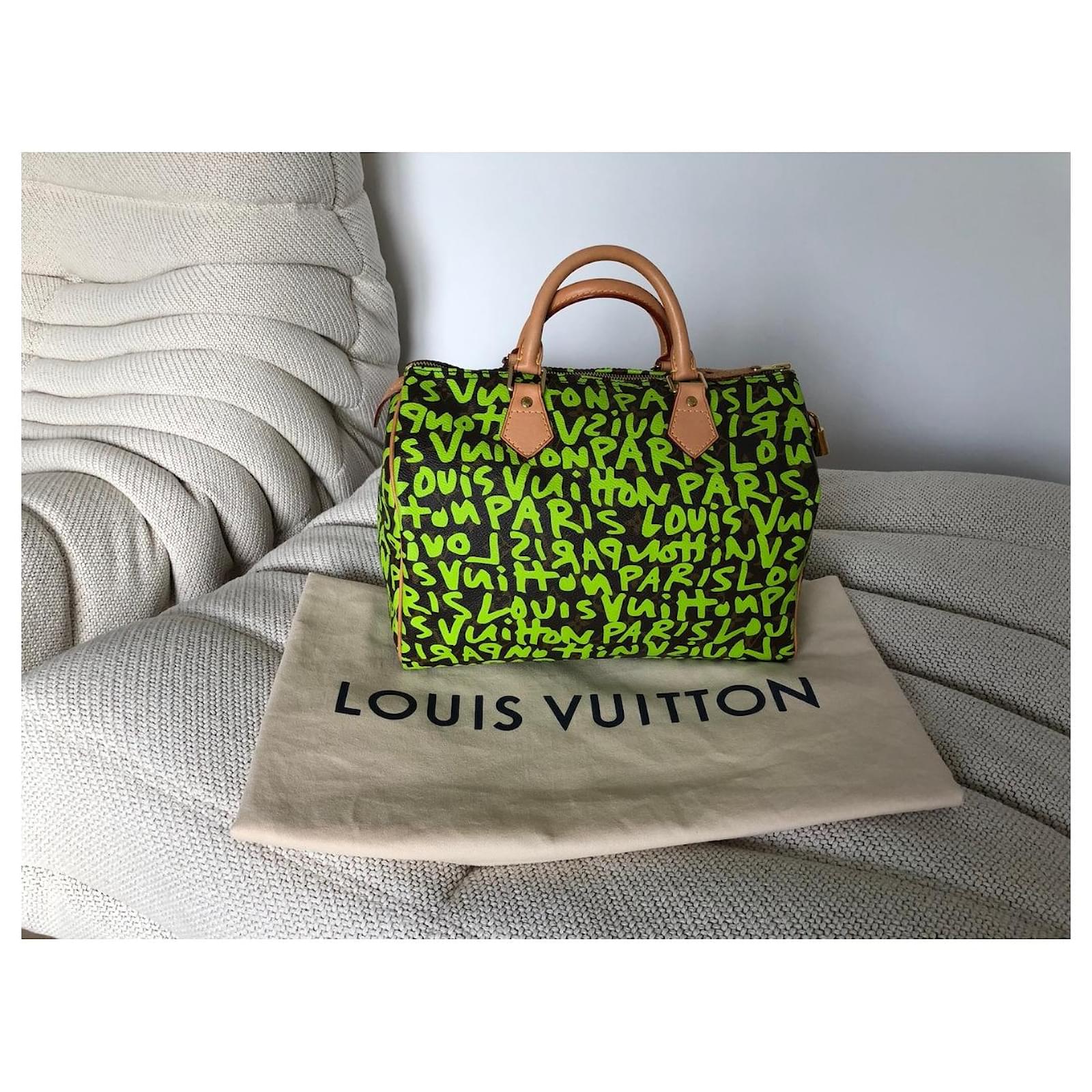 Speedy Louis Vuitton GRAFFITI STEPHEN SPROUSE Light green Cloth