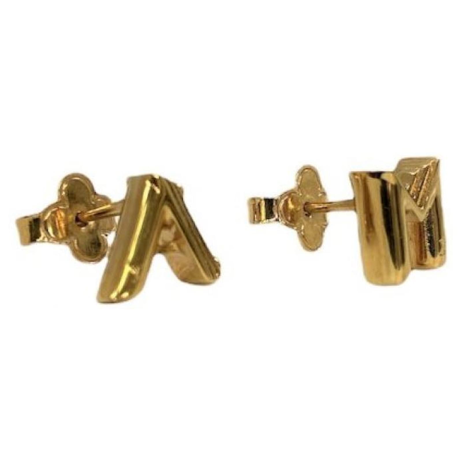 Louis Vuitton Initial Earrings A M Gold Golden ref.680517 - Joli