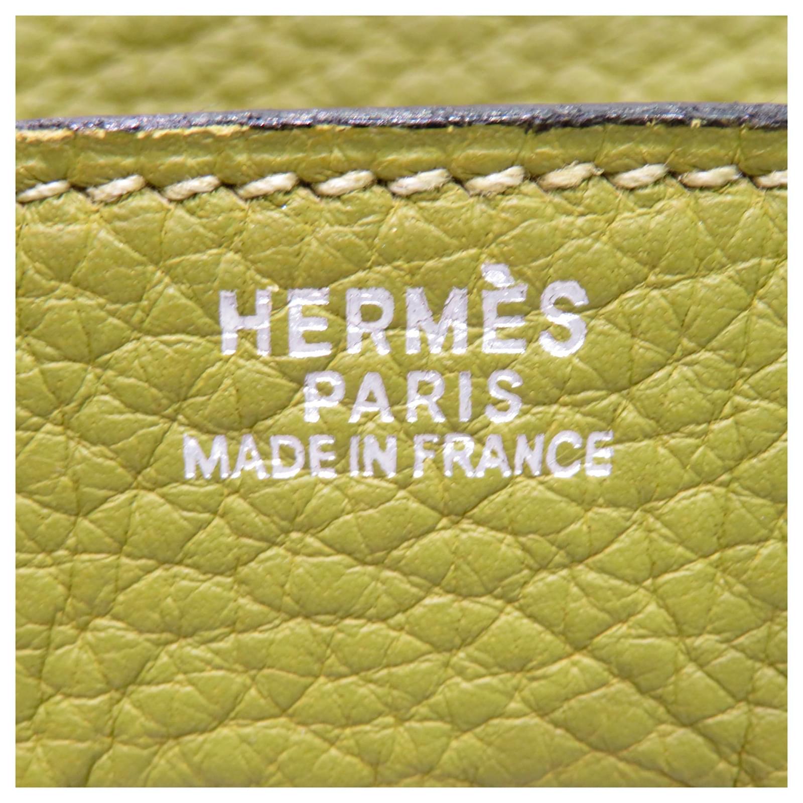 Hermès Clemence Lindy 30 Green Leather Pony-style calfskin ref