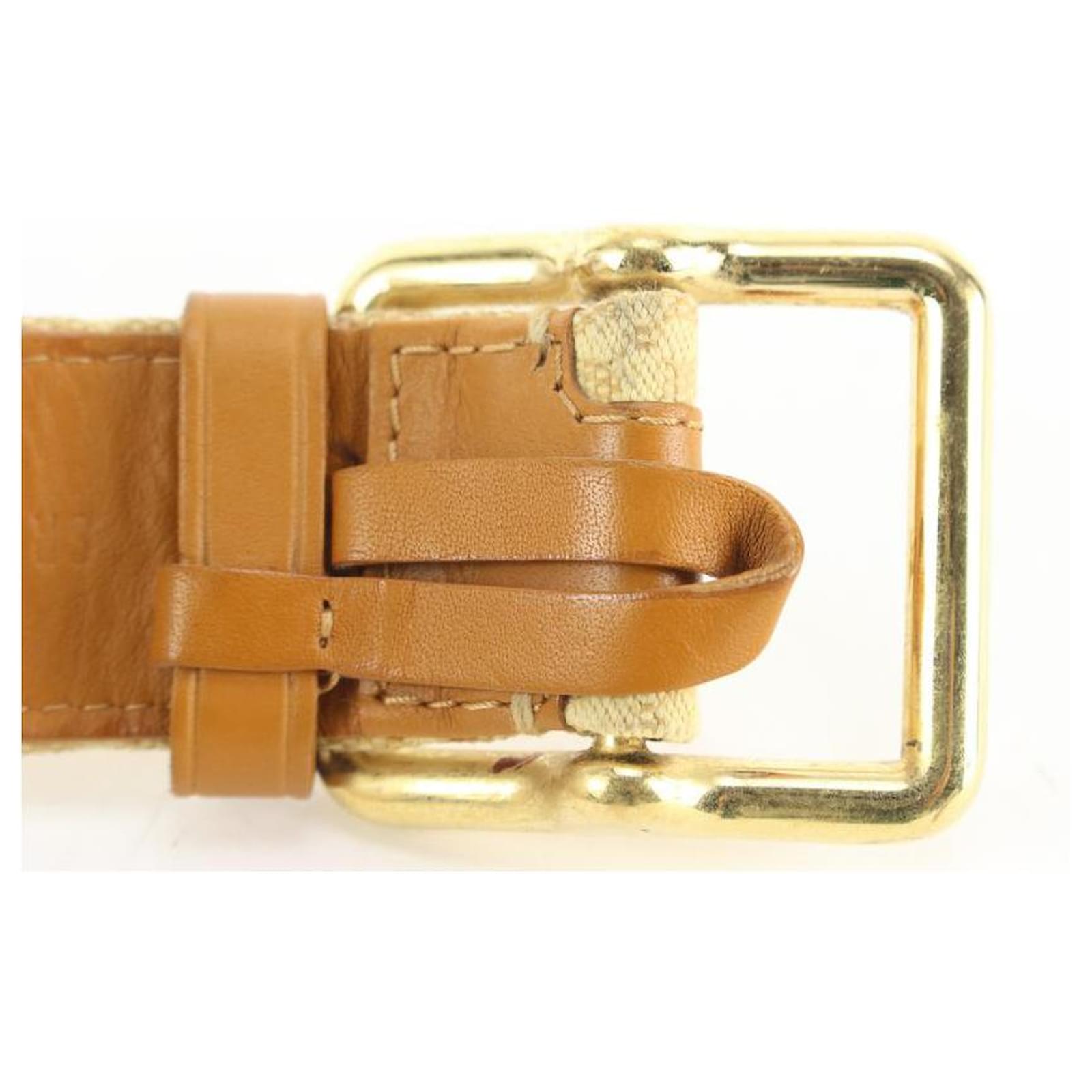 Louis Vuitton 90/36 Beige Monogram Mini Lin Belt ref.681072 - Joli