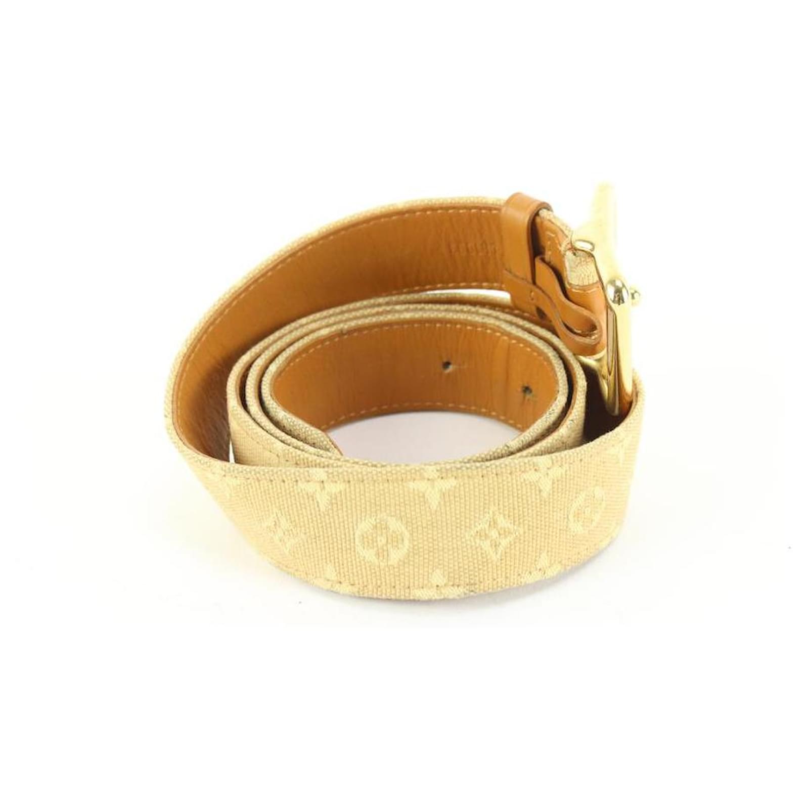 Louis Vuitton 90/36 Beige Monogram Mini Lin Belt ref.681072 - Joli