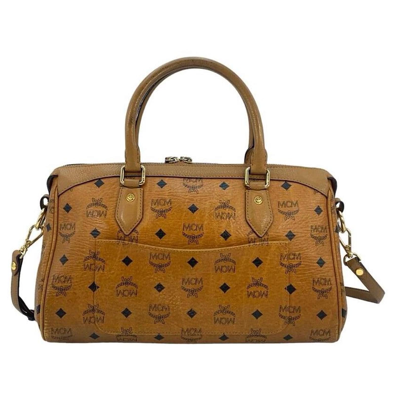 MCM, Bags, Mcm Cognac Visetos 2way Shoulder Bag